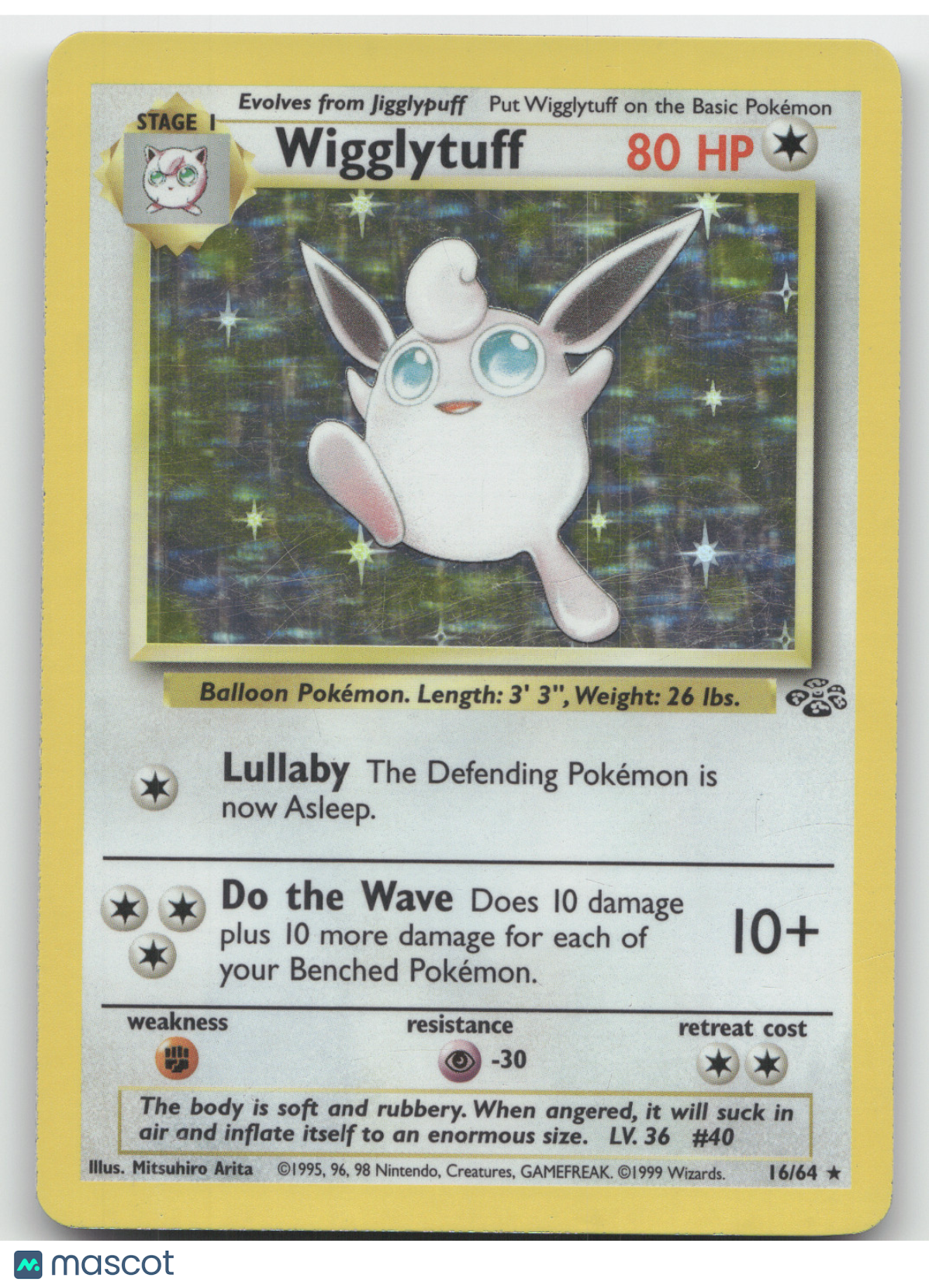 1999 Jungle Wigglytuff Holo Rare #16/64