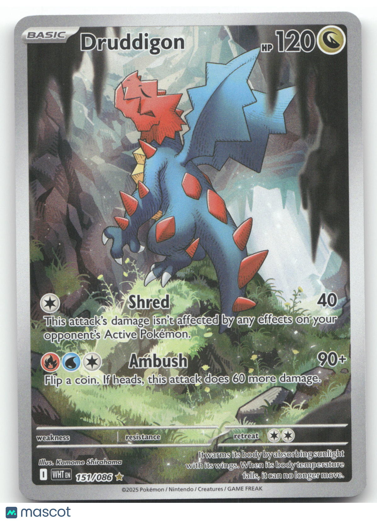 2025 Scarlet & Violet White Flare Druddigon Secret Rare #151/086
