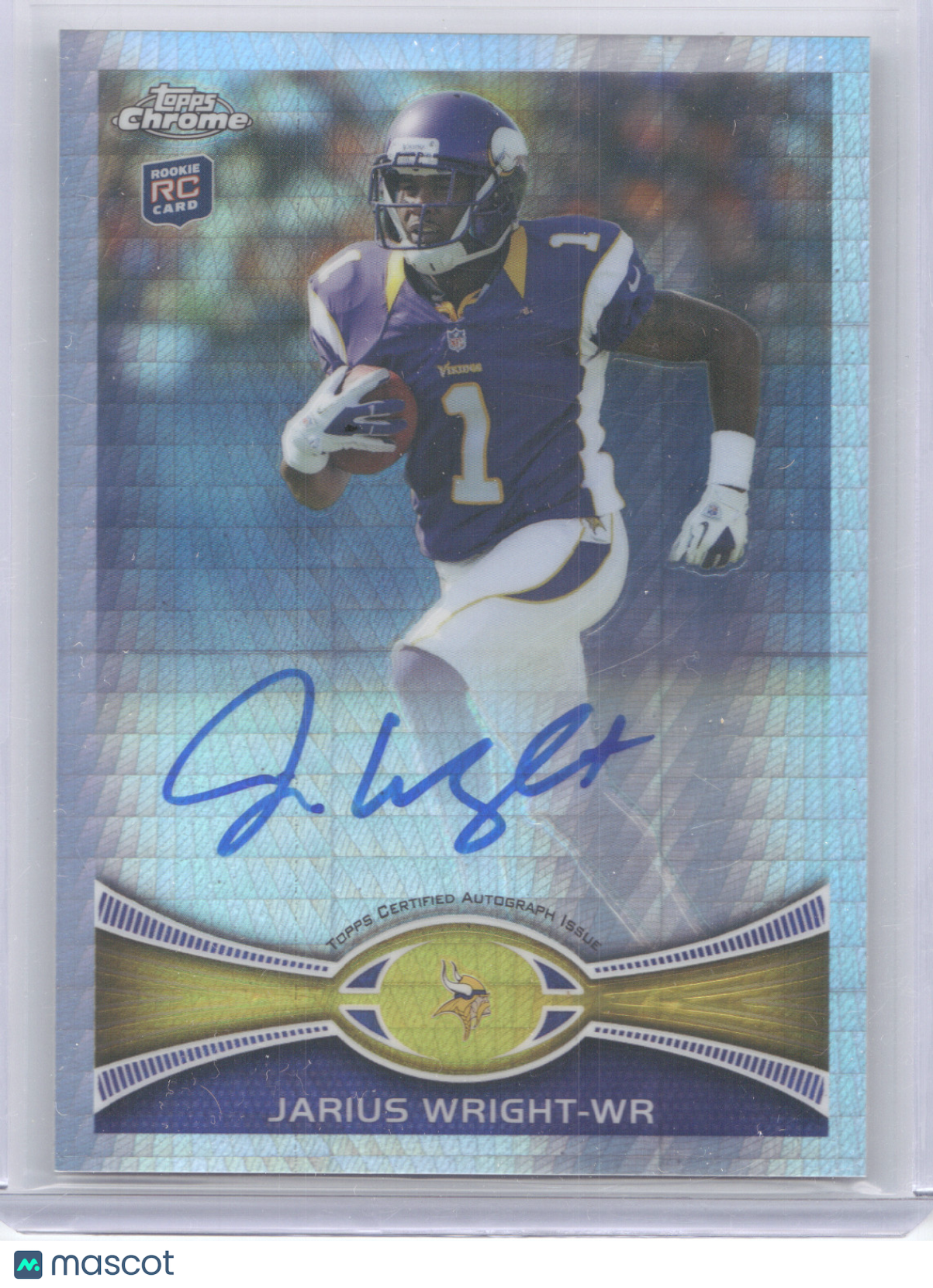 2012 Topps Chrome Jarius Wright #203 Autograph Prism Refractor 23/50 RC