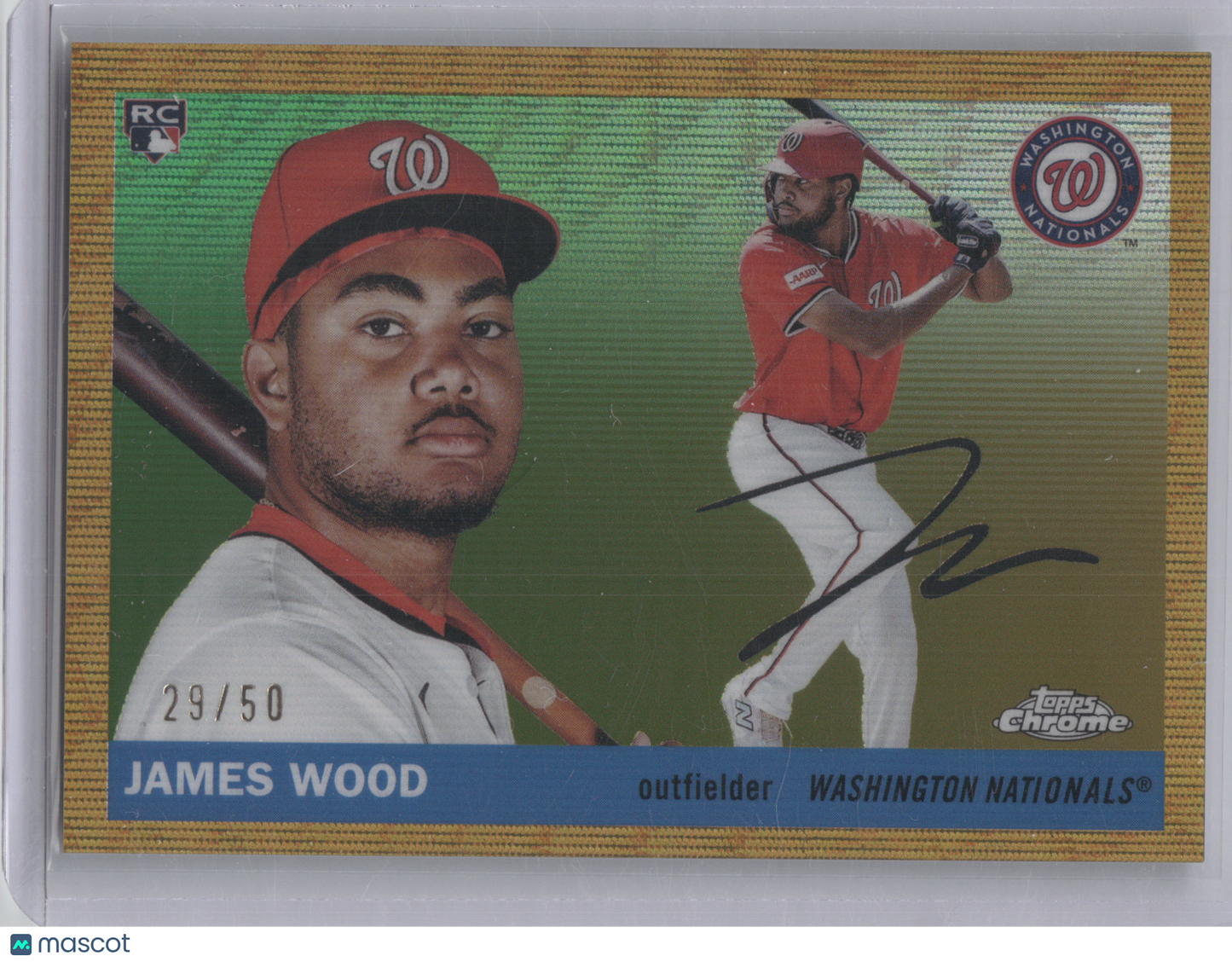 2025 Topps Chrome James Wood #367 Gold Wave RC 29/50