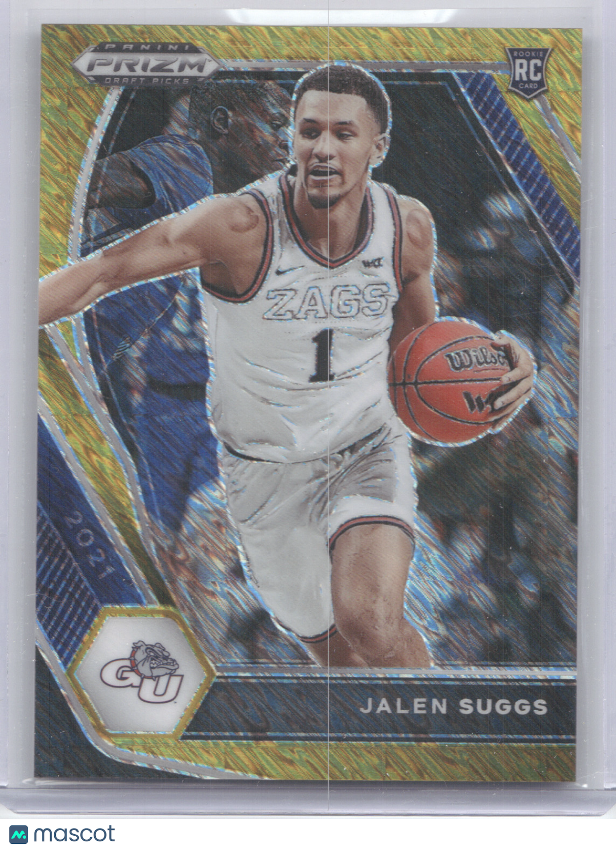 2021 Panini Prizm Draft Picks Jalen Suggs #3 Gold Shimmer 08/10 RC