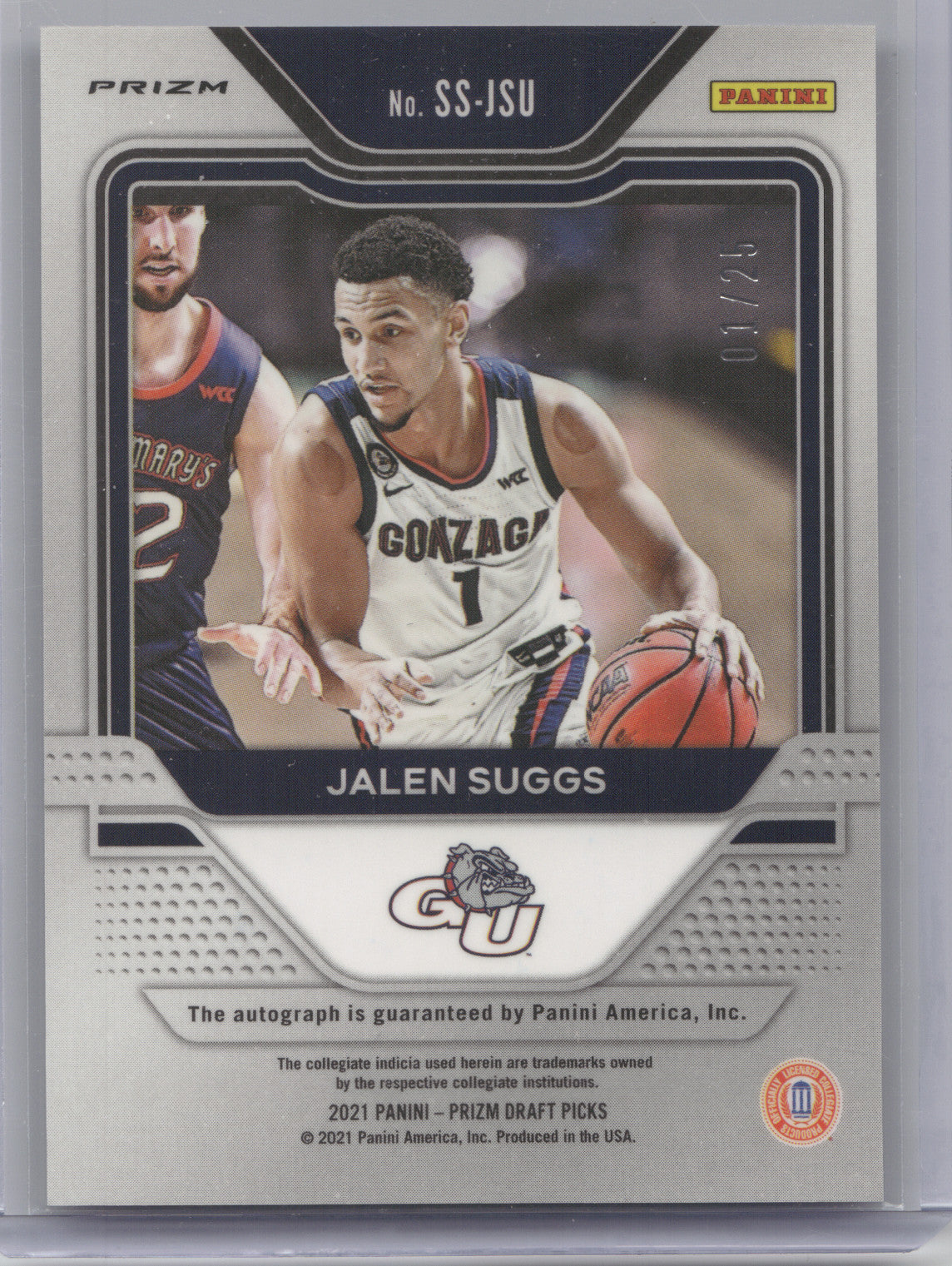 2021 Panini Prizm DP Sensational Signatures Jalen Suggs #JSU Blue Ice 01/25 RC
