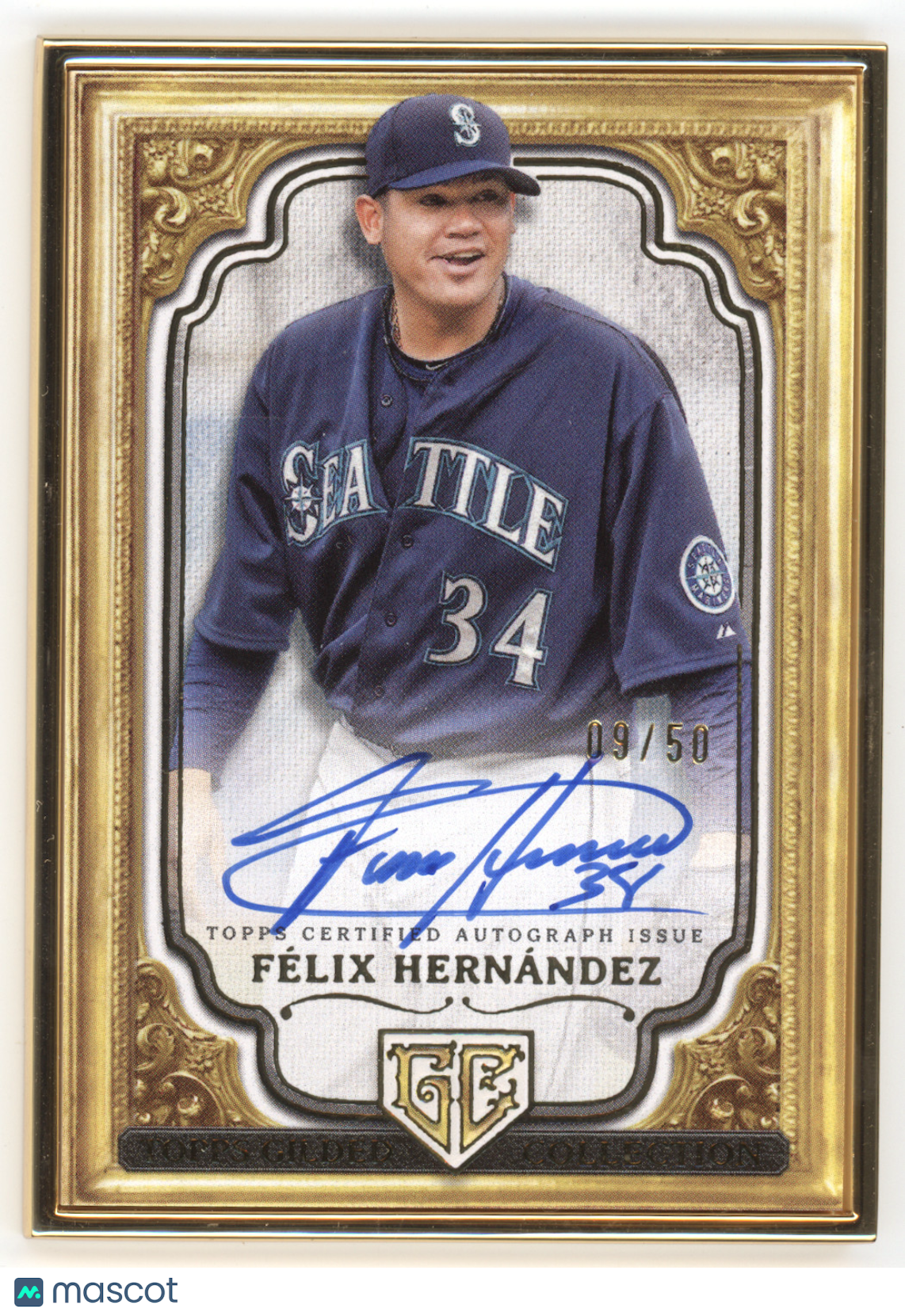 2024 Topps Gilded Collection Gallery of Gold Autograph Félix Hernández #FH 09/50