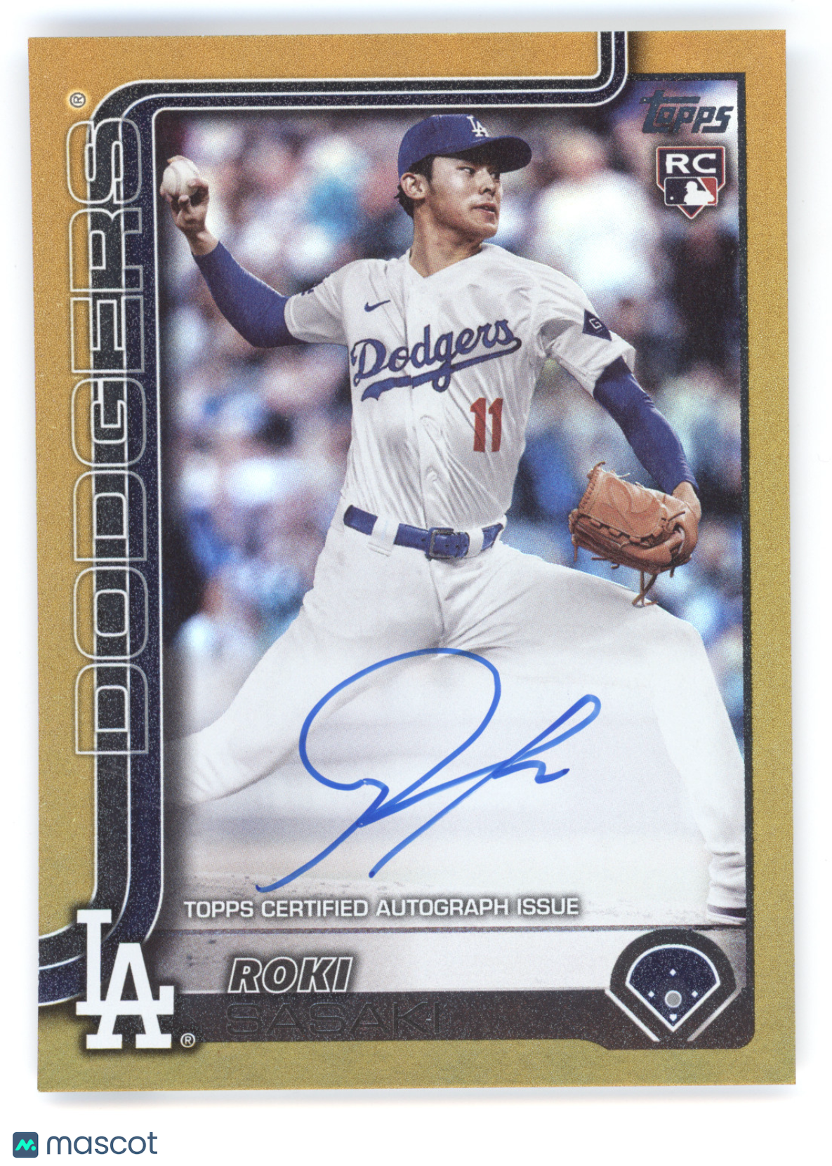 2025 Topps Real One Autographs Roki Sasaki #558 Gold 45/50 RC