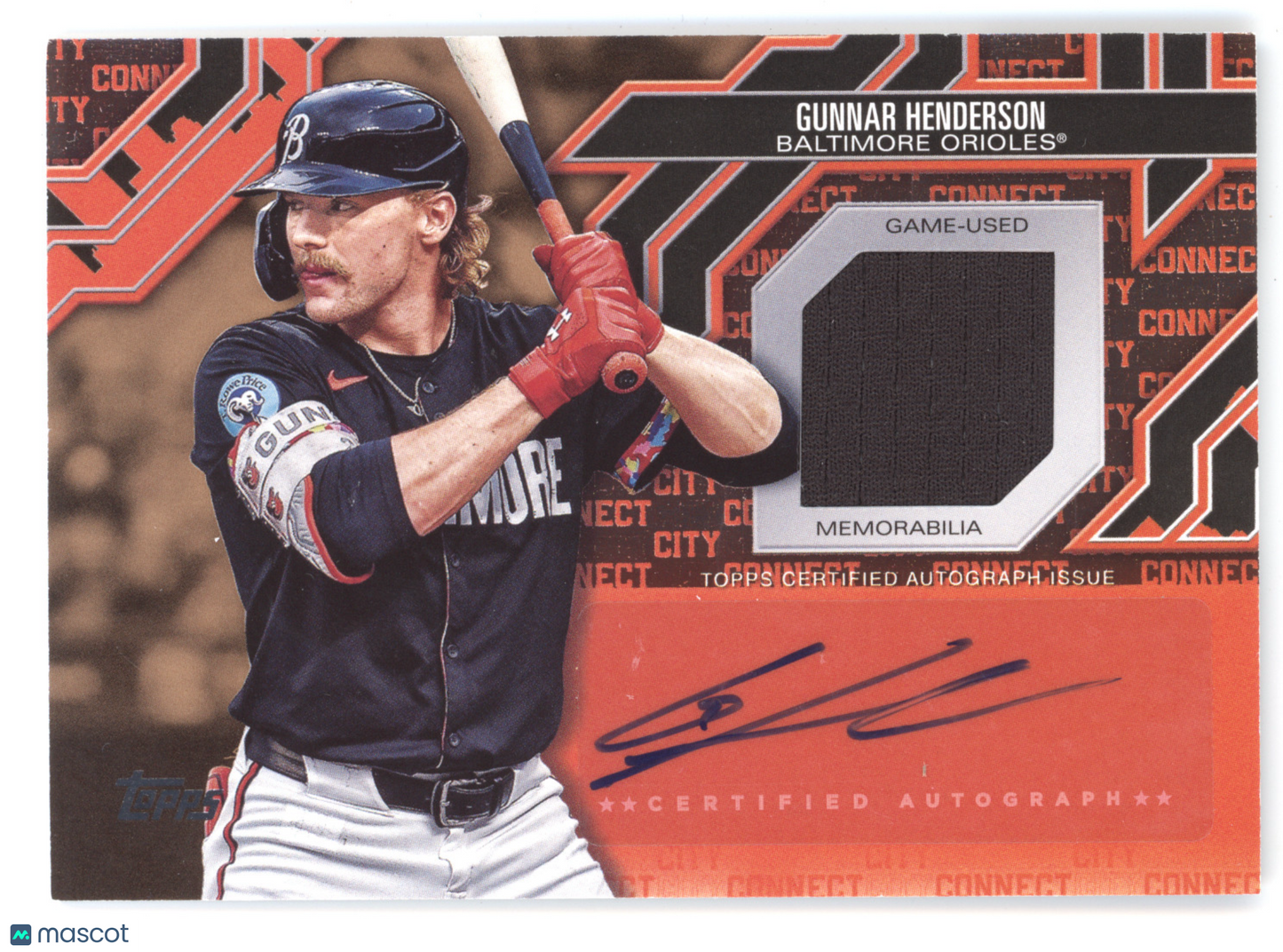 2025 Topps Baseball City Connect Autograph Relic Gunnar Henderson #CCAR-GH 18/50