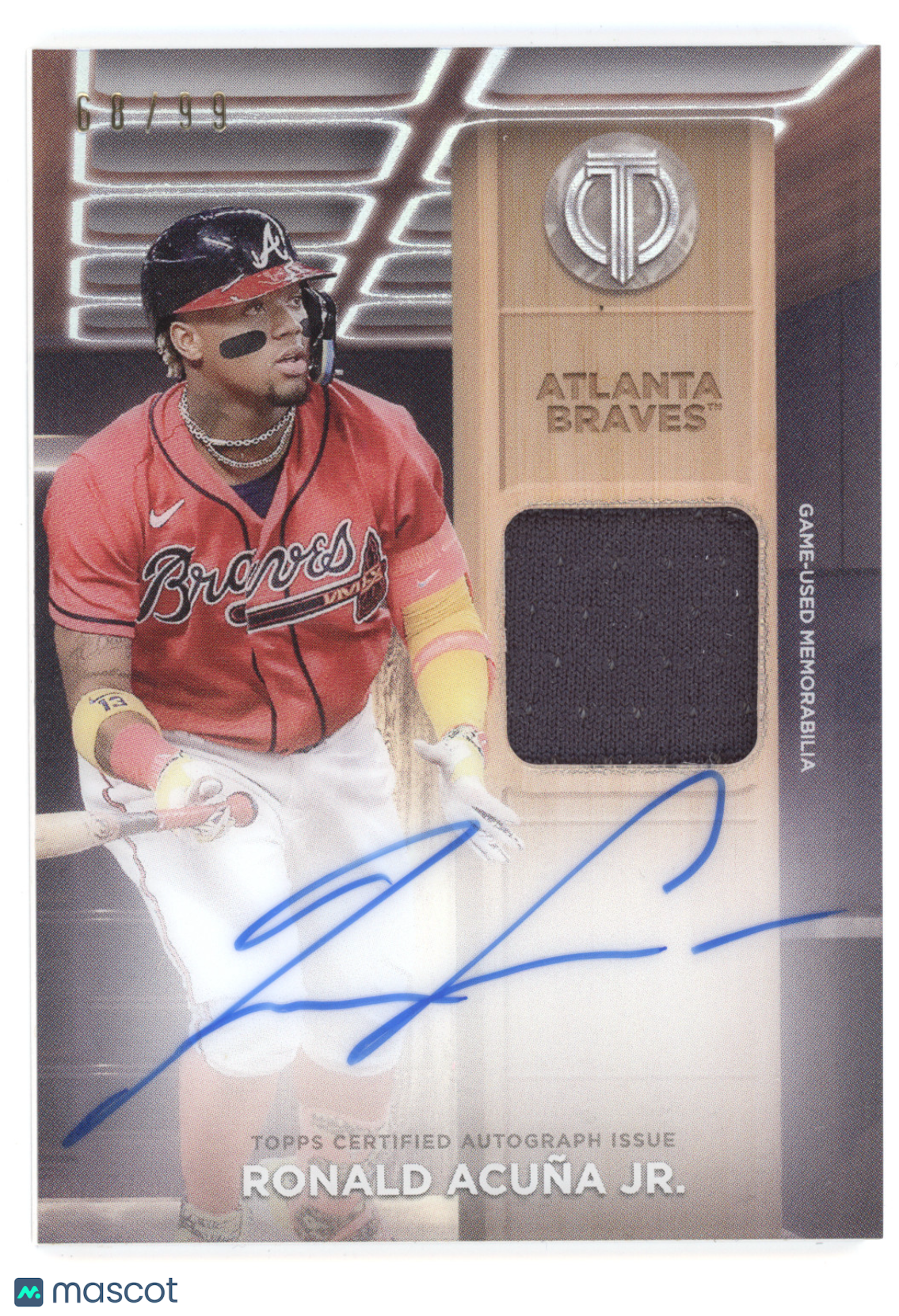 2024 Topps Tribute Autograph Relic Ronald Acuña Jr. #RA Tribute to Threads 68/99