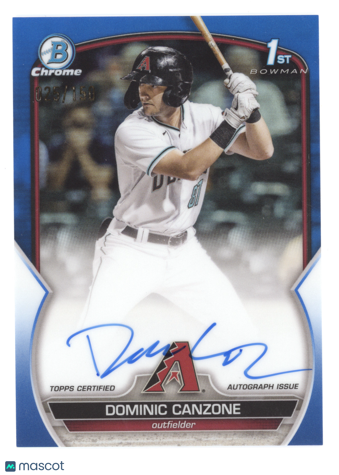 2023 Bowman Chrome Prospect Auto Dominic Canzone #CPA-DC Blue 025/150 1st Bowman