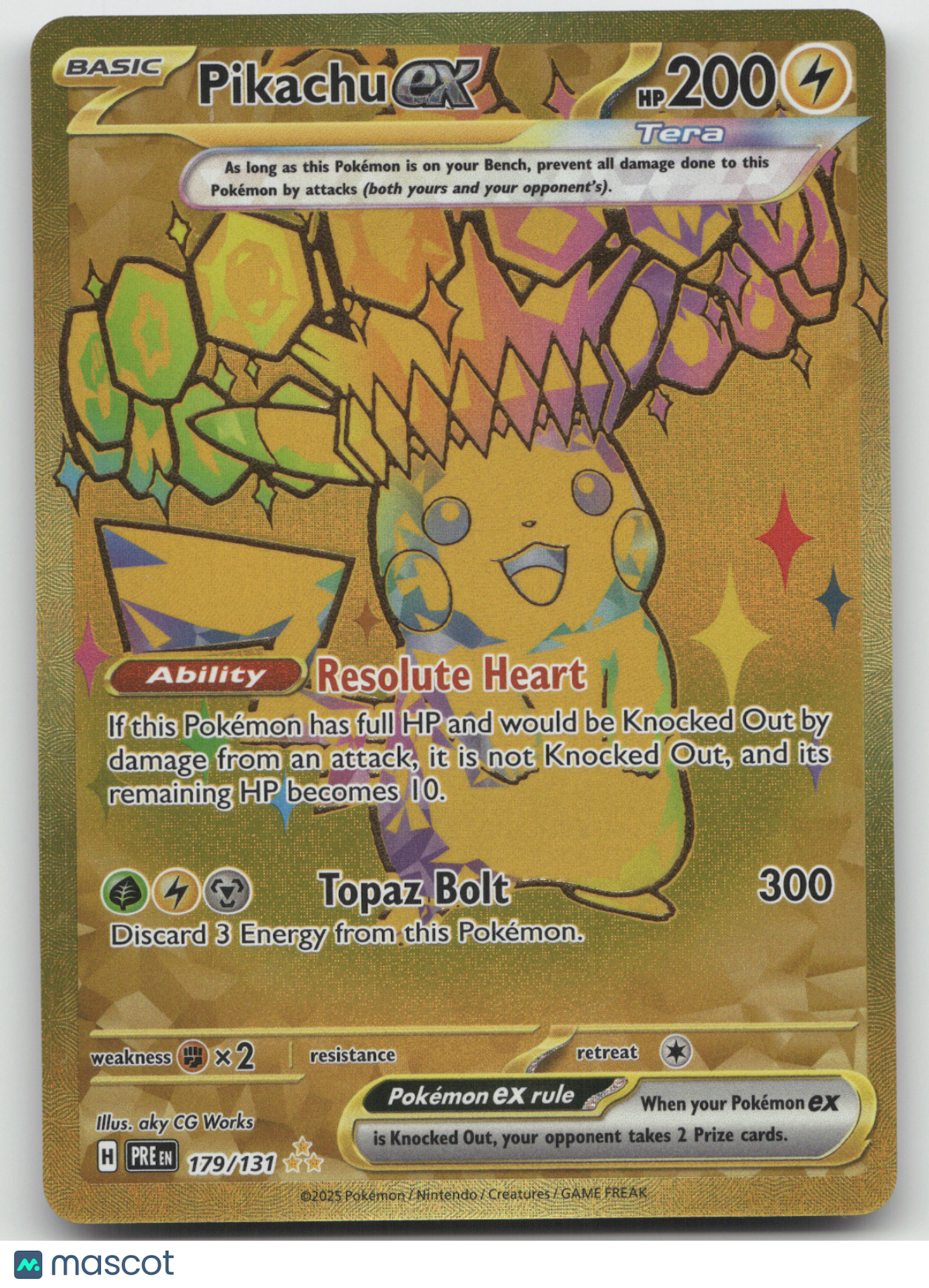 2025 Prismatic Evolutions Pikachu ex Secret Rare #179/131