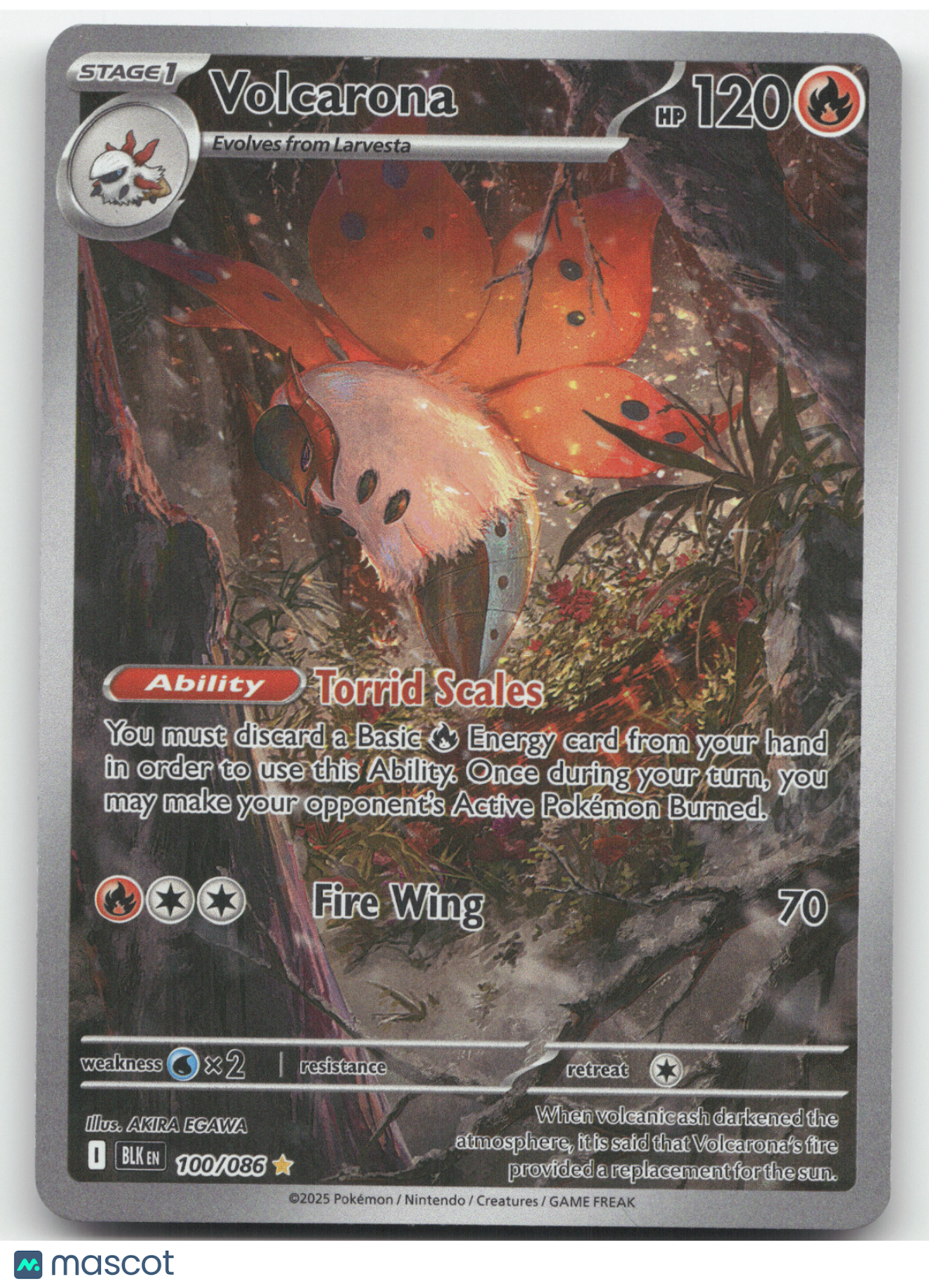 2025 Scarlet & Violet Black Bolt Volcarona Secret Rare #100/086