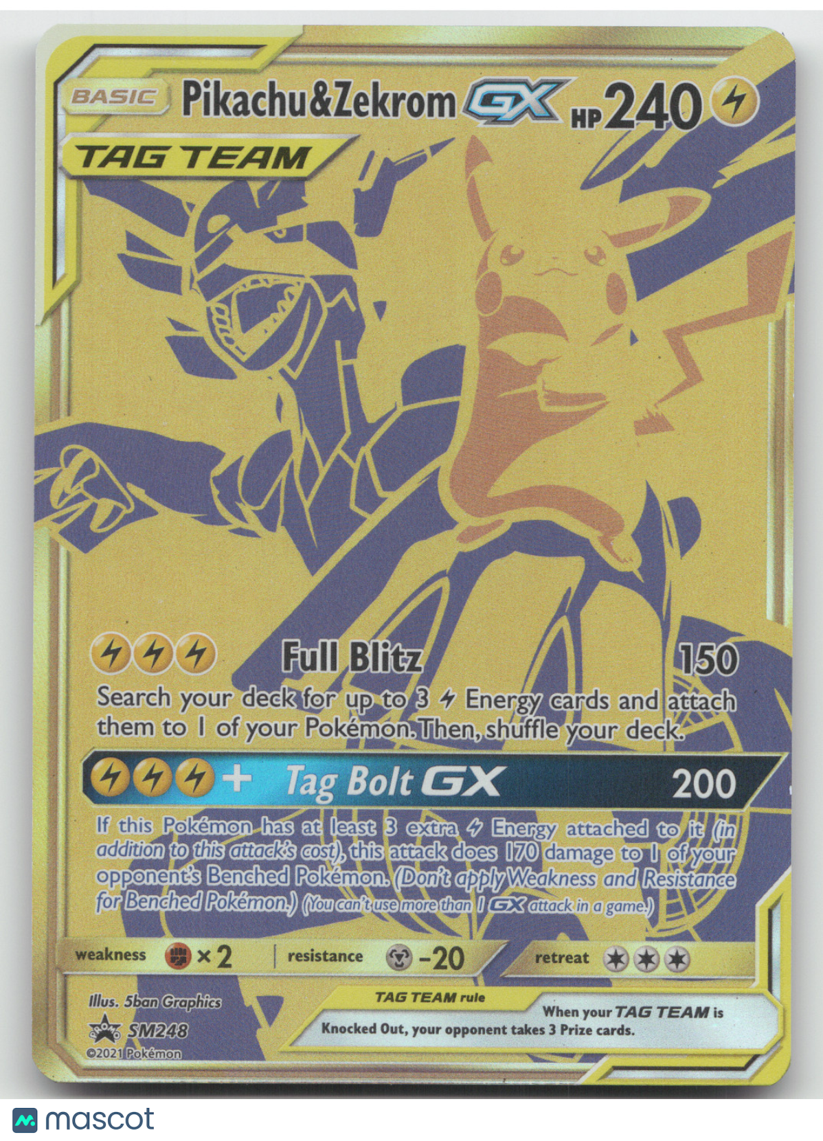 2019 Cosmic Eclipse Pikachu & Zekrom GX Black Star Promo #SM248