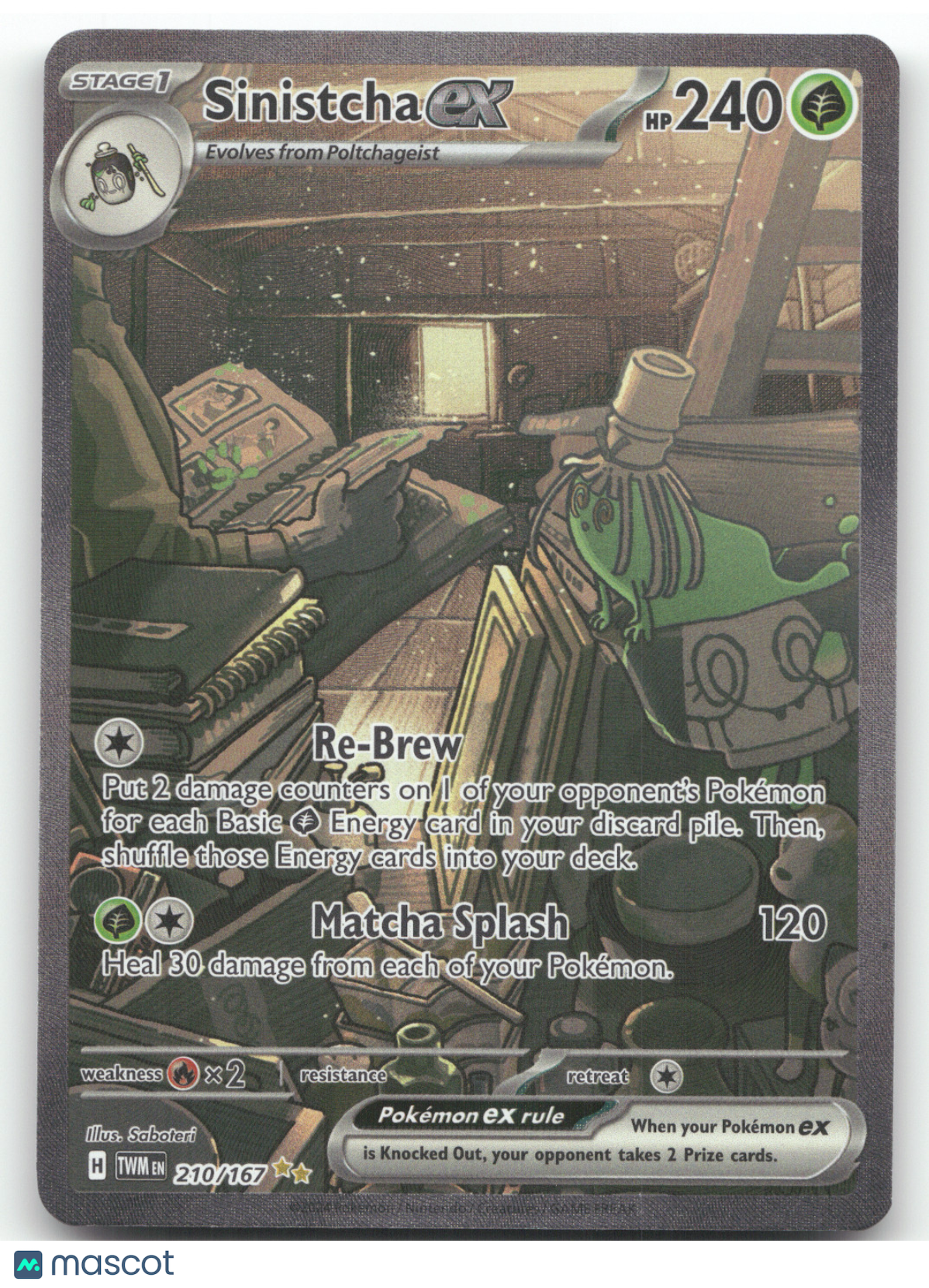 2024 Twilight Masquerade Sinistcha ex Secret Rare #210/167
