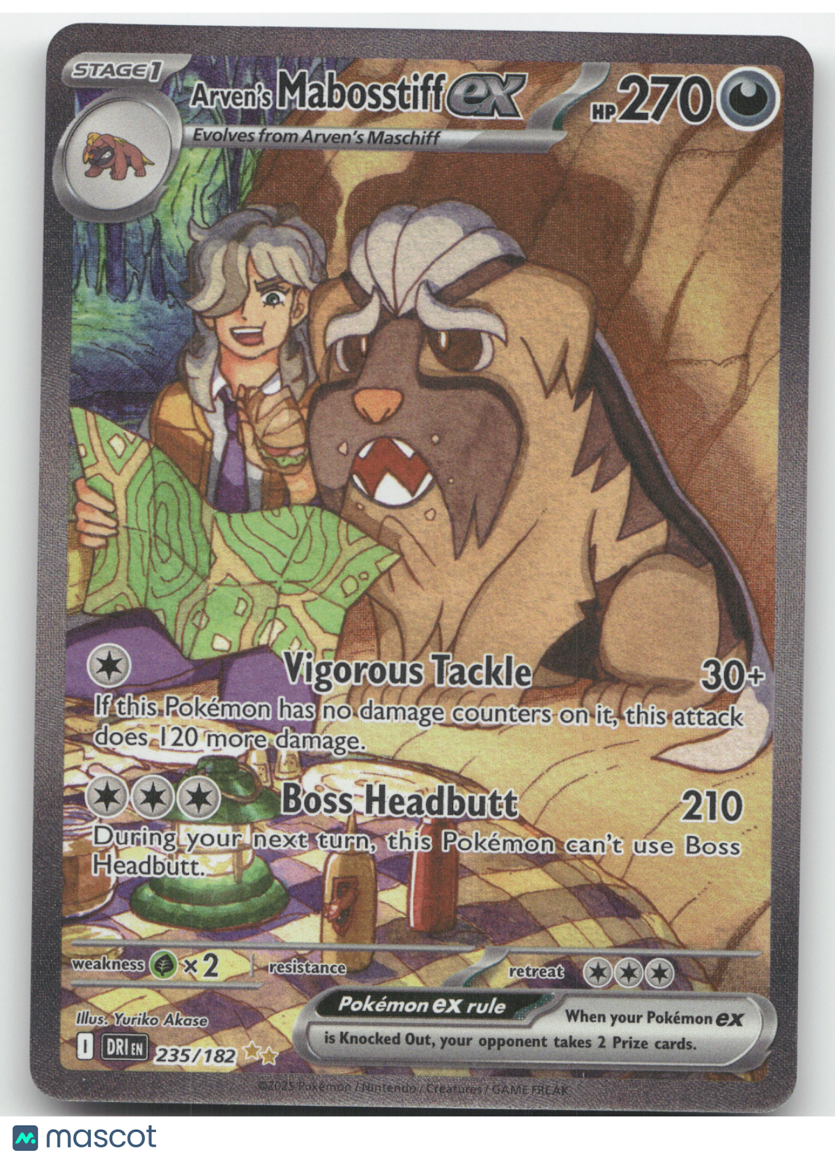 2025 Scarlet & Violet Destined Rivals Arven's Mabosstiff ex Secret Rare #235/182