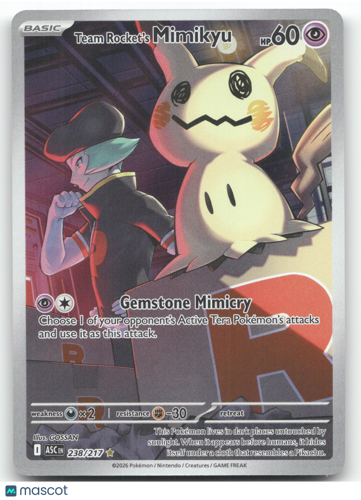 2026 Mega Evolution Ascended Heroes Team Rocket's Mimikyu Secret Rare #238/217
