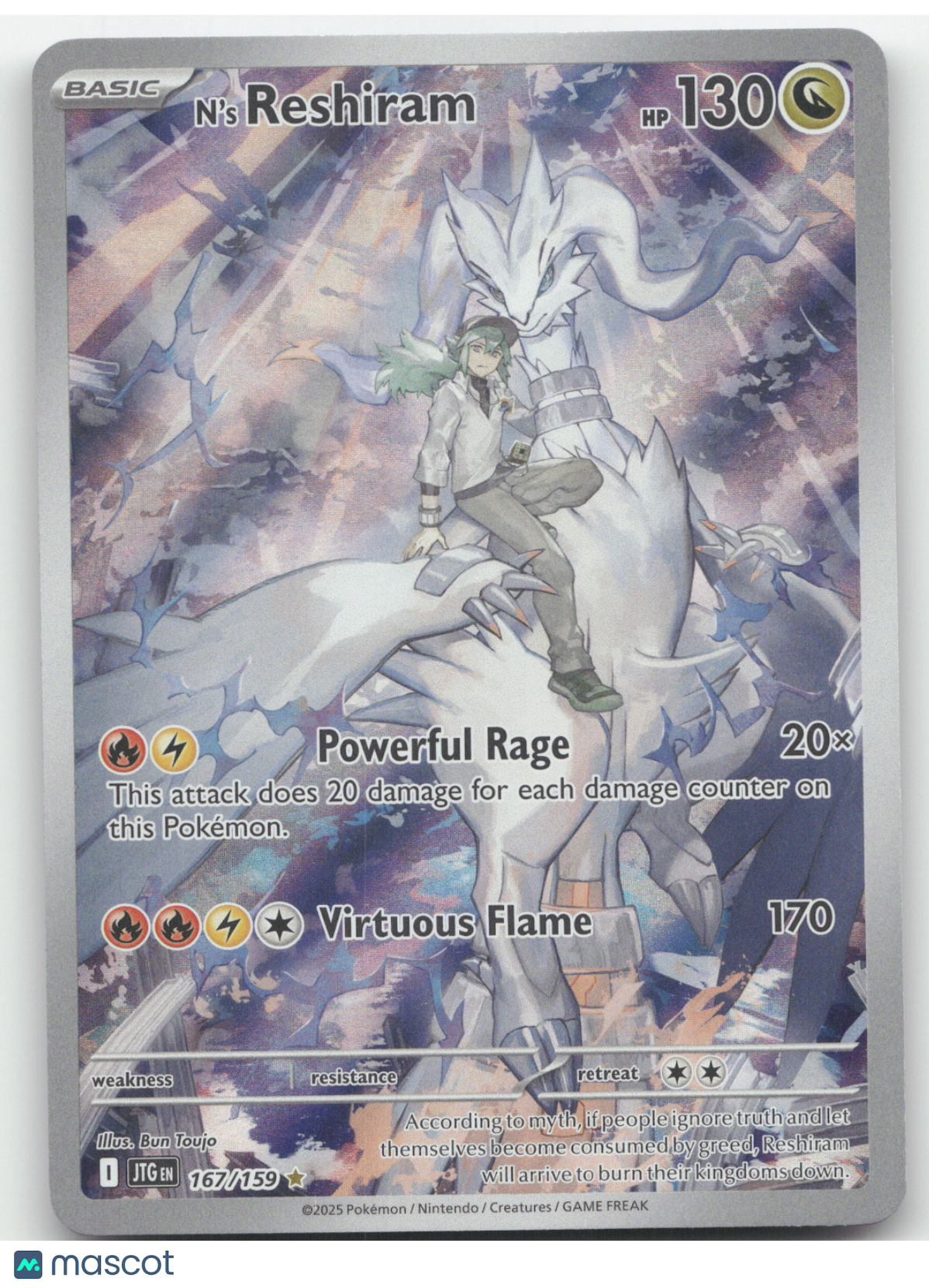 2025 Journey Together N'S Reshiram Secret Rare #167/159