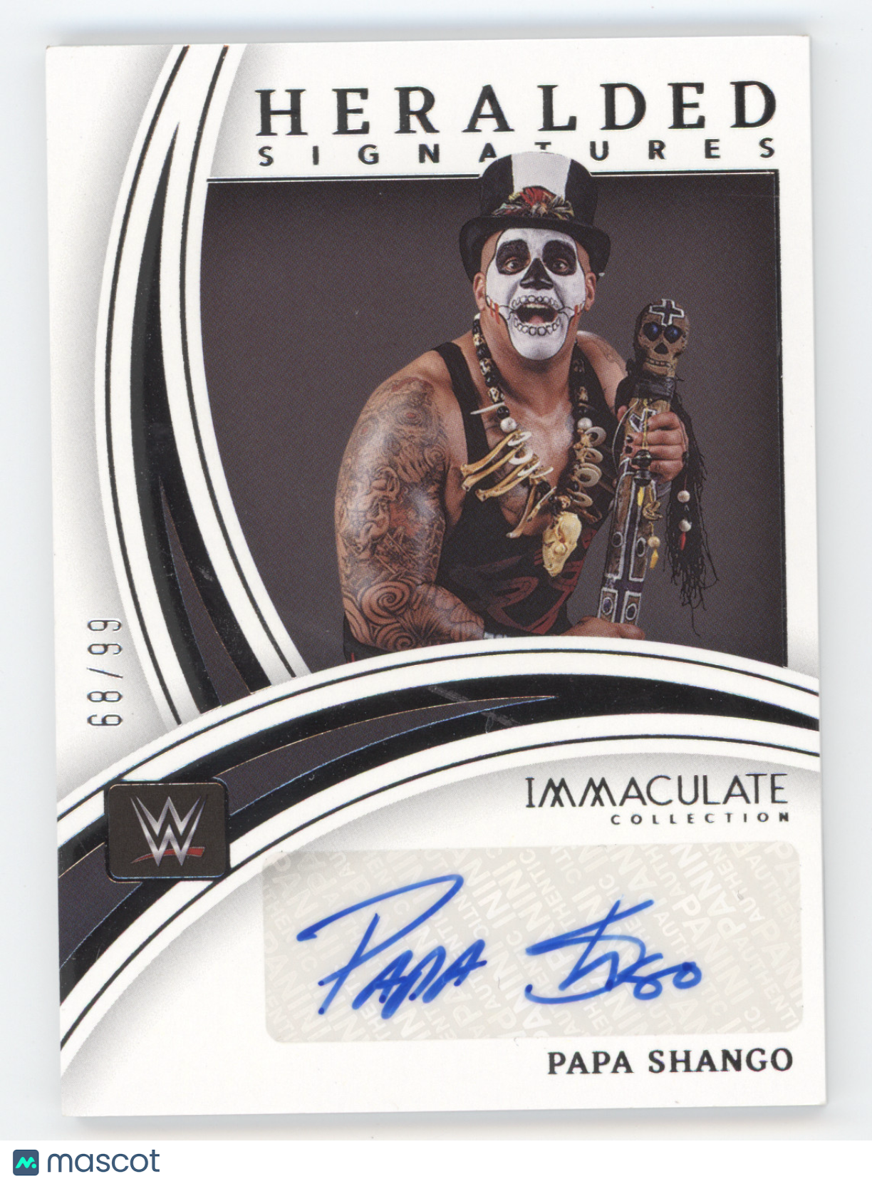 2022 Panini Immaculate Collection WWE Heralded Signatures Papa Shango #PSH 68/99