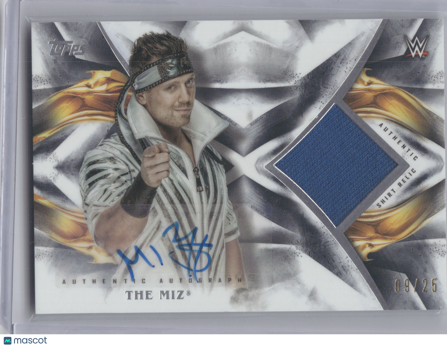 2019 Topps WWE Undisputed The Miz #UAR-TM 09/25 Authentic Shirt Relic Auto