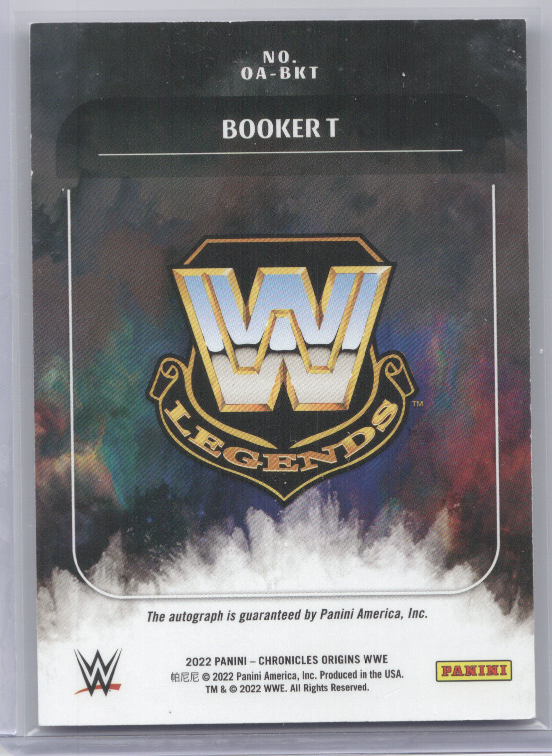 2022 Panini Chronicles Origins WWE Booker T #OA-BKT Autograph