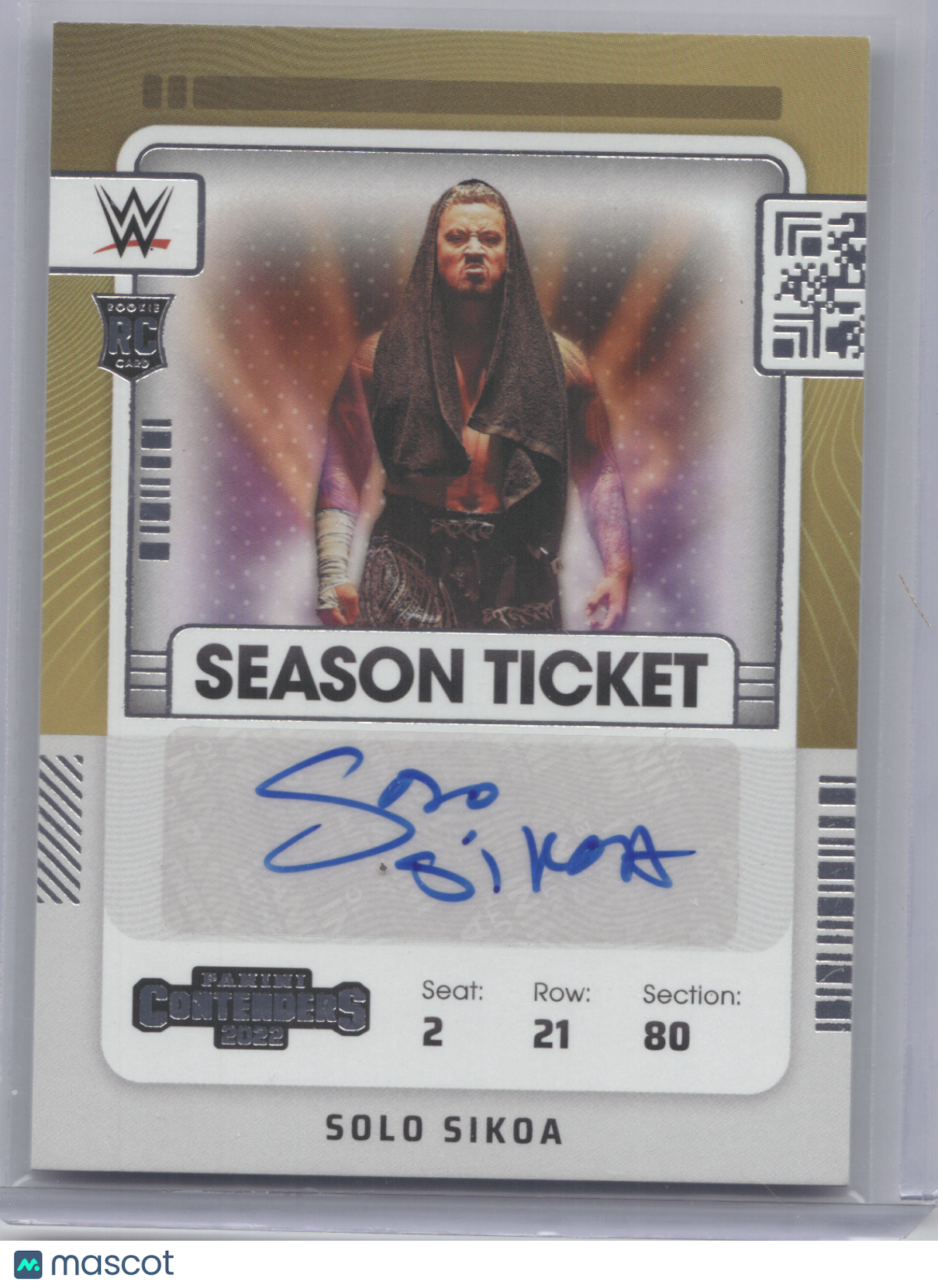 2022 Panini Chronicles Contenders WWE Solo Sikoa #RS-SSK Season Ticket RC