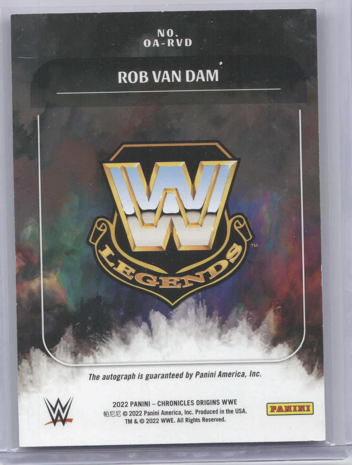 2022 Panini Chronicles WWE Origins Autographh Rob Van Dam #OA-RVD