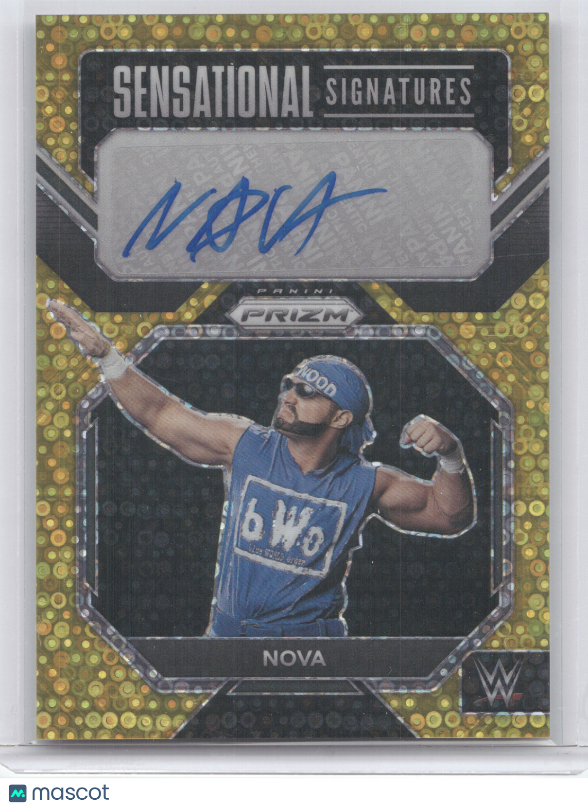 2023 Panini Prizm WWE Sensational Signatures Nova #SN-NVA Gold Disco 09/10
