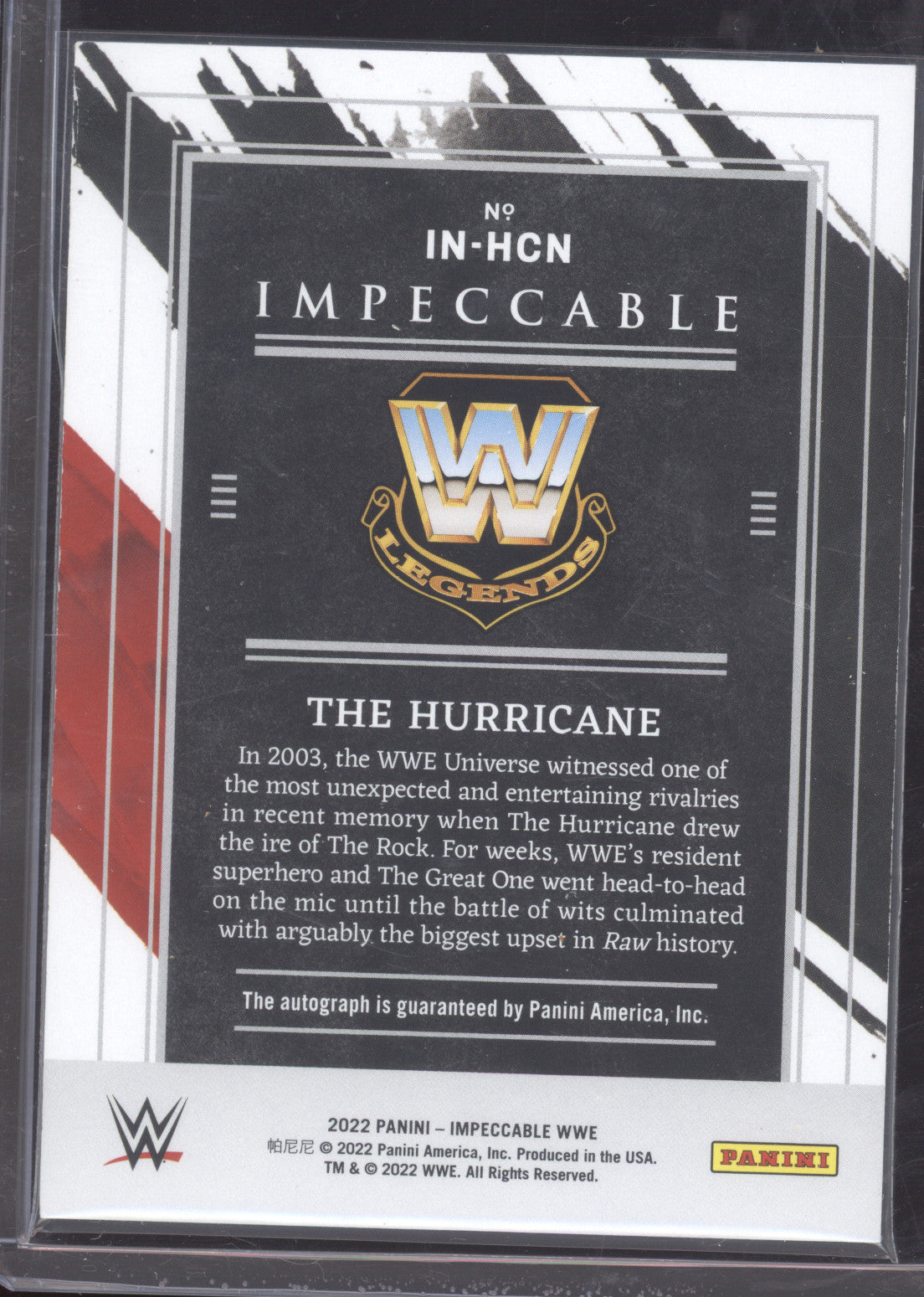2022 Panini Impeccable WWE The Hurricane #IN-HCN 32/99 Indelible Ink
