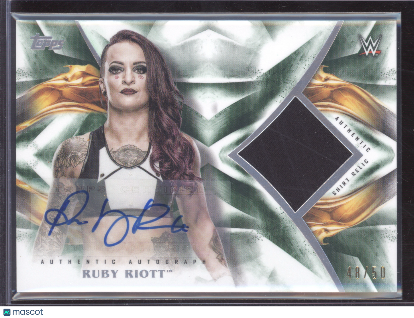 2019 Topps WWE Undisputed Ruby Riott #RB Authentic Autograph 48/50 Shirt Relic
