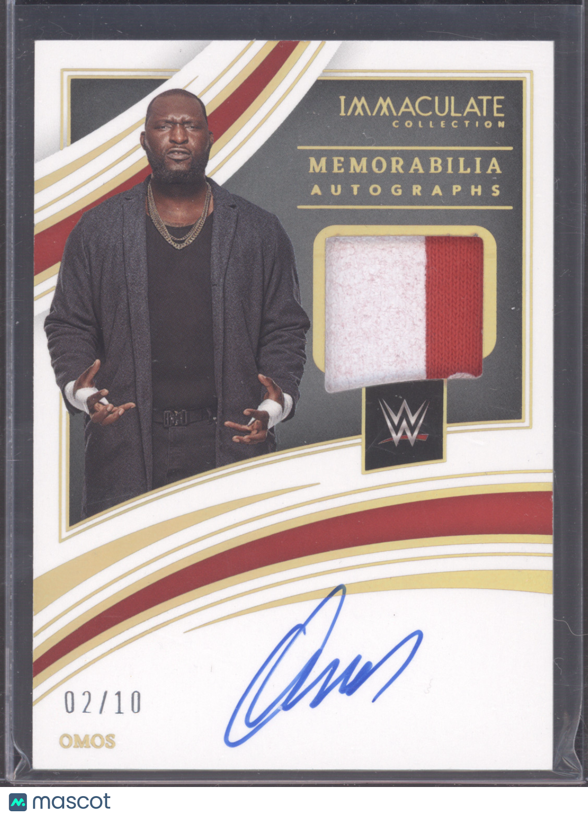 2022 Panini Immaculate Collection WWE Omos #MA-OMS Autograph 02/10 Memorabilia