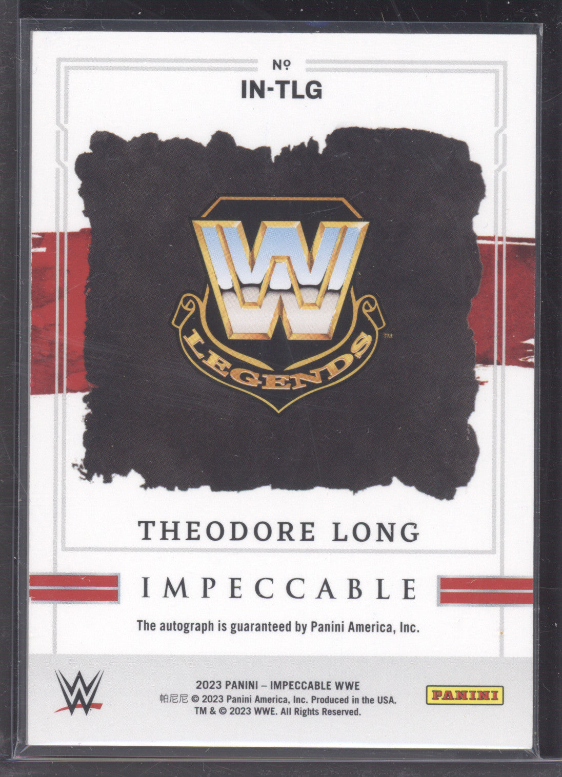 2023 Panini Impeccable WWE Indelible Ink Theodore Long #IN-TLG 14/25