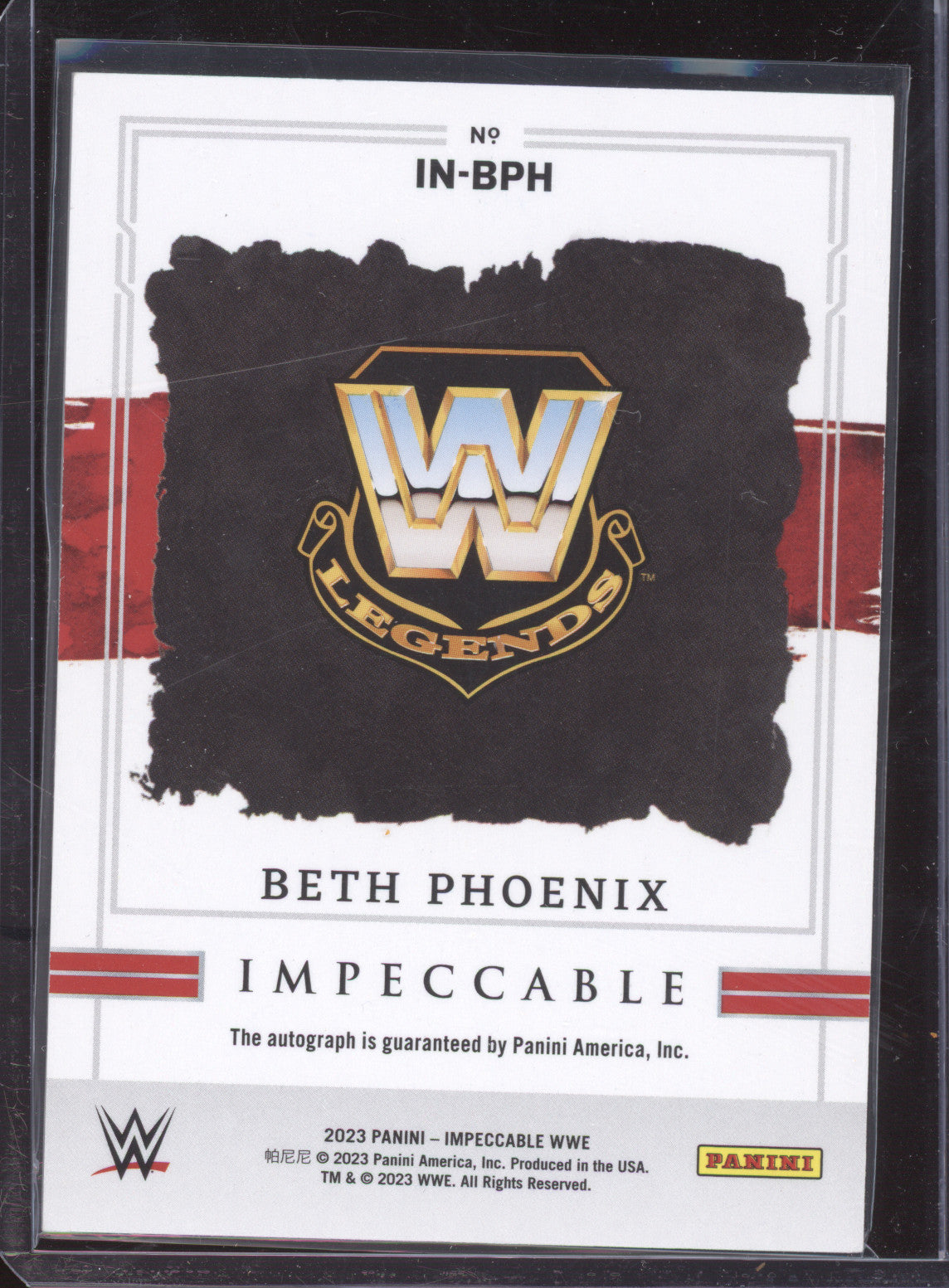 2023 Panini Impeccable WWE Indelible Ink Beth Phoenix #IN-BPH 56/75