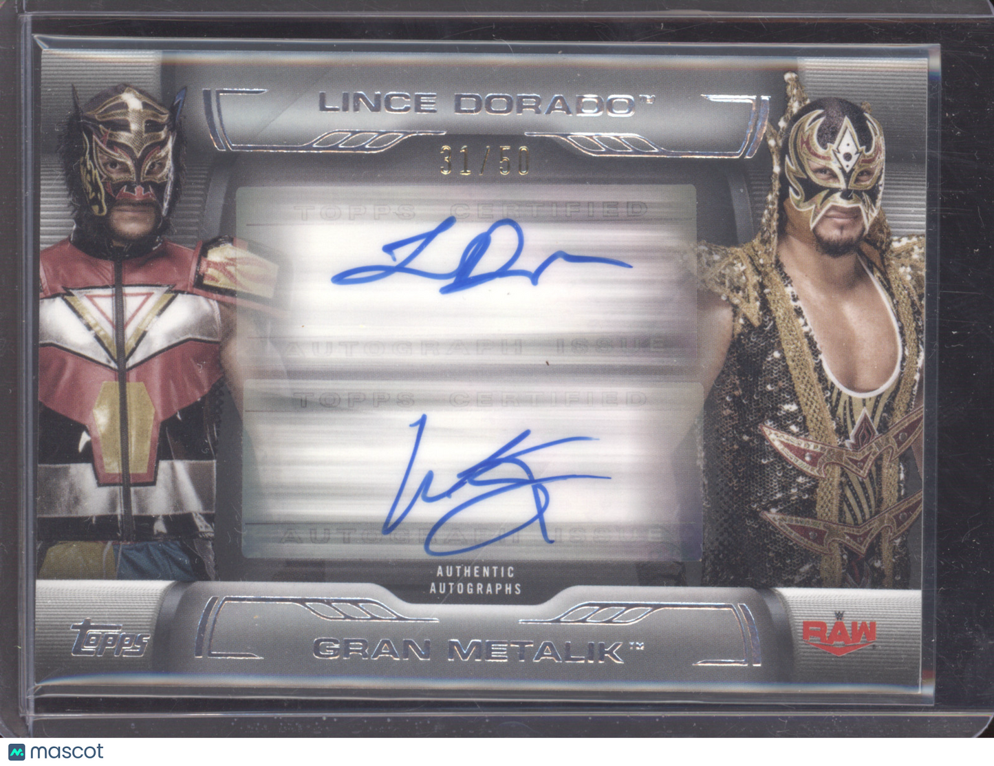 2021 Topps WWE Undisputed Lince Dorado Gran Metalik #DA-LH Dual Autograph 31/50