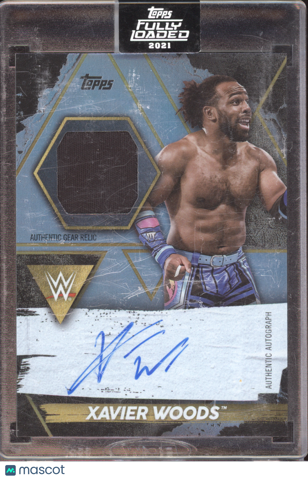2021 Topps WWE Fully Loaded Xavier Woods #XW Superstar-Worn Gear Autograph 12/99