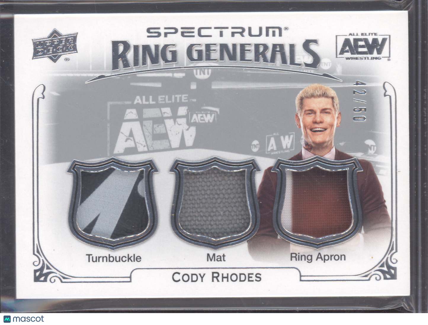 2021 Upper Deck AEW Spectrum Ring Generals Cody Rhodes #RL-2 Triple Relic 42/50