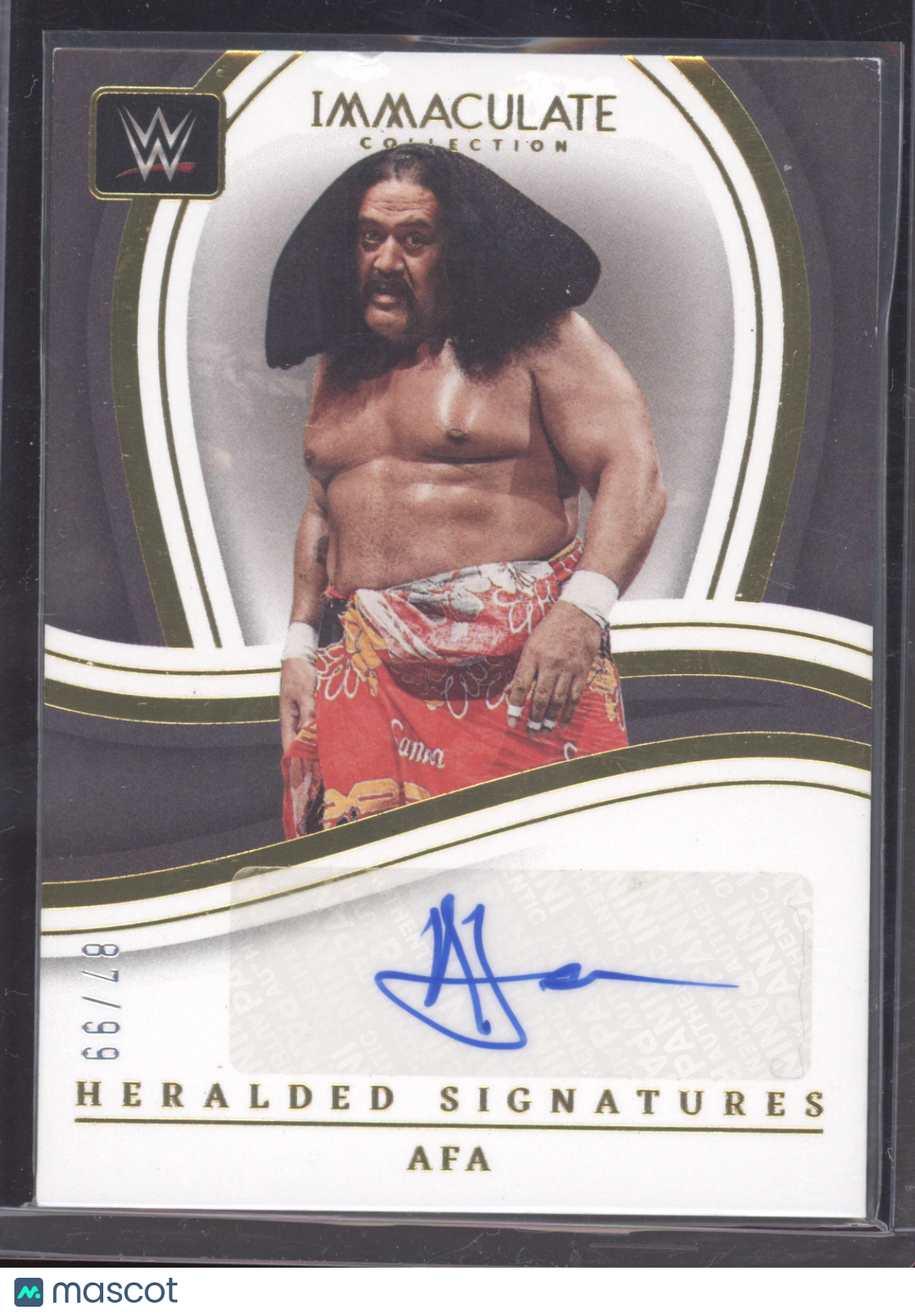 2023 Panini Immaculate WWE Heraladed Signatures Afa #HS-AFA 87/99
