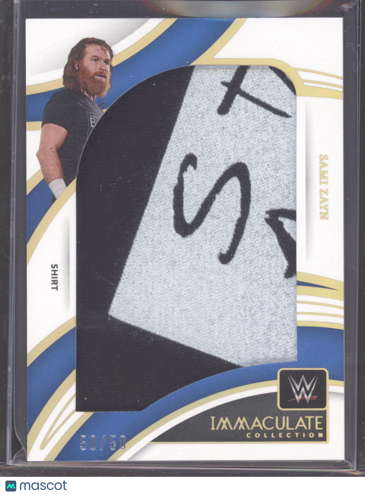 2022 Panini Immaculate Collection WWE Sami Zayn #JM-SZN Superstar-worn 50/50