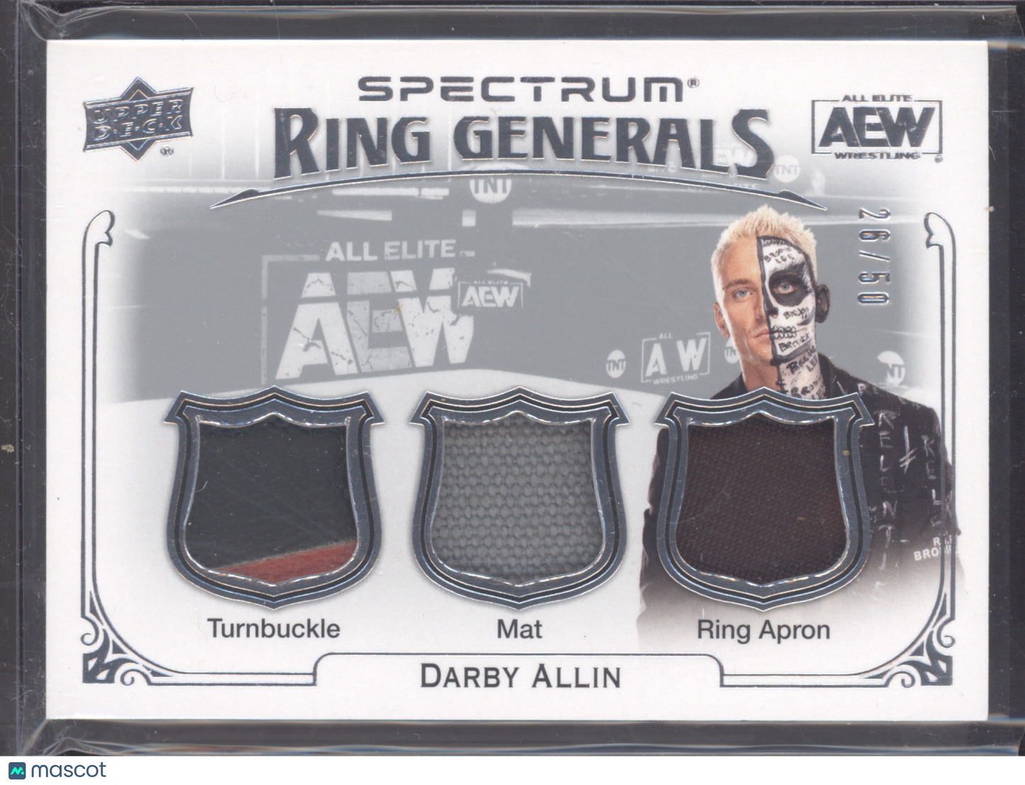 2021 Upper Deck AEW Spectrum Ring Generals Darby Allin #RL-3 26/50 Triple Relic