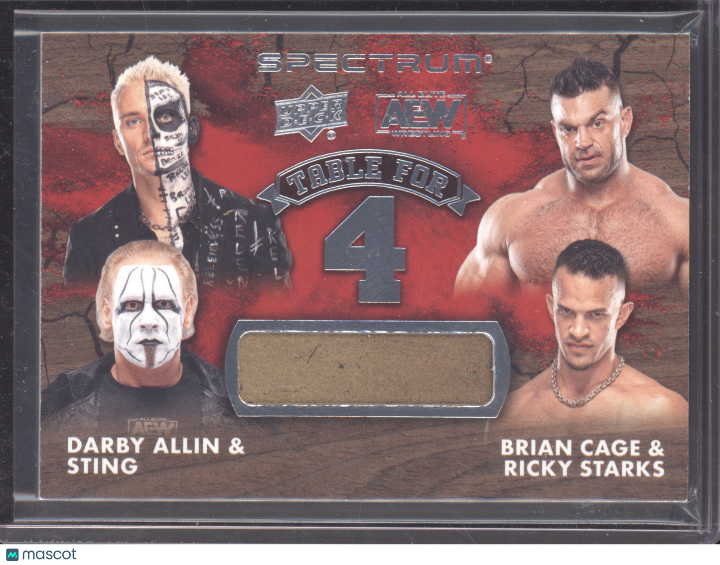 2021 Upper Deck AEW Spectrum B. Cage R. Starks Darby Allin Sting #1 Table for 4