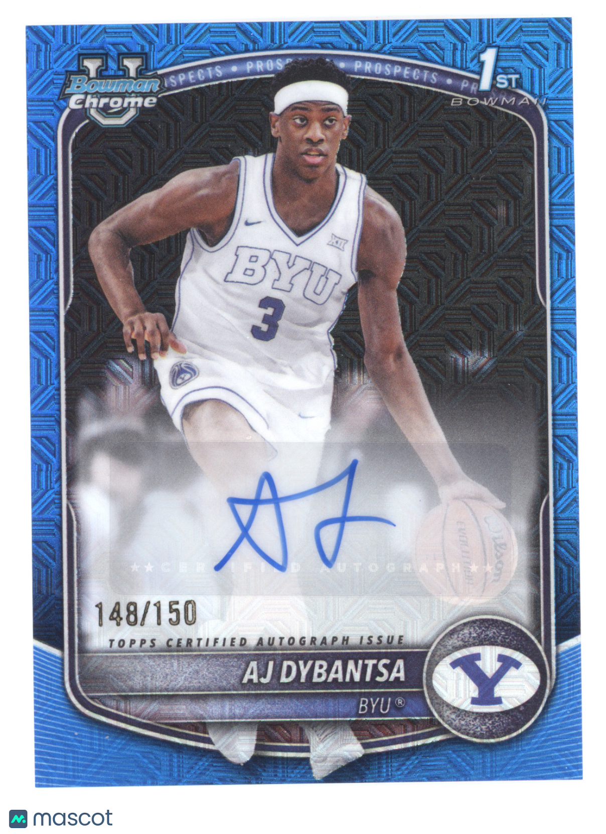 2025 Bowman Chrome U AJ Dybantsa #CPA-AD Blue Mojo Refractor 148/150