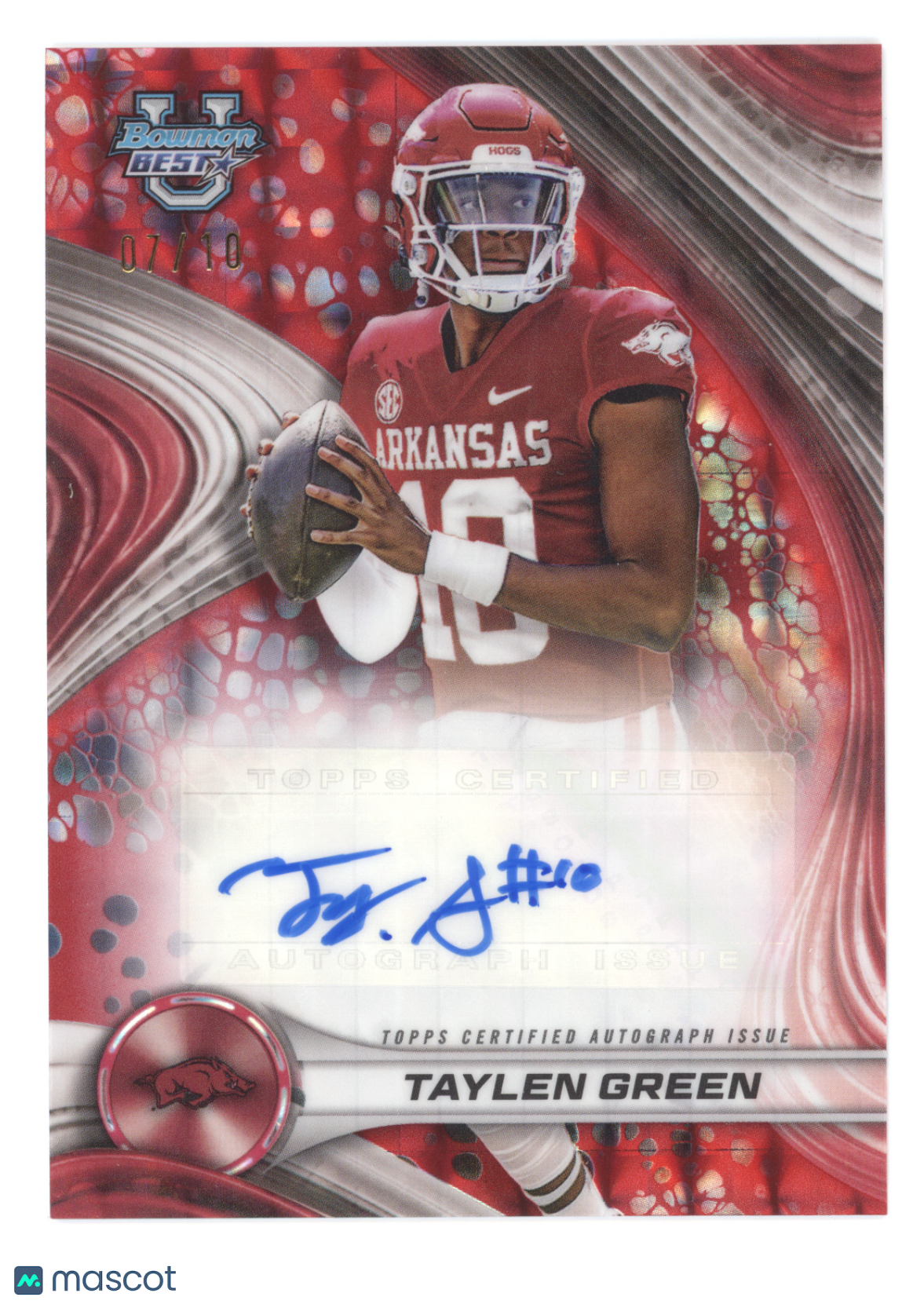 2024 Bowman U Best of 2024 Autograph Taylen Green #BOA-TG Red Geometric 07/10
