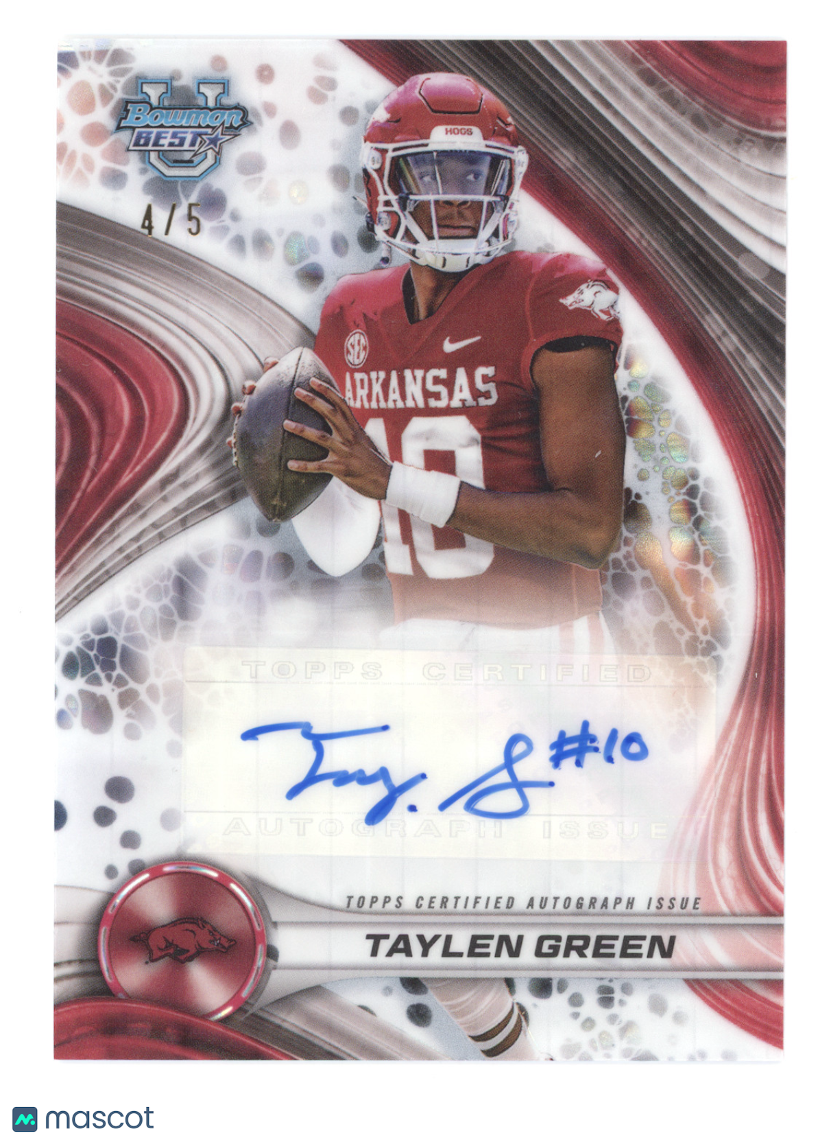 2024 Bowman University Best of 2024 Autograph Taylen Green #BOA-TG White 4/5