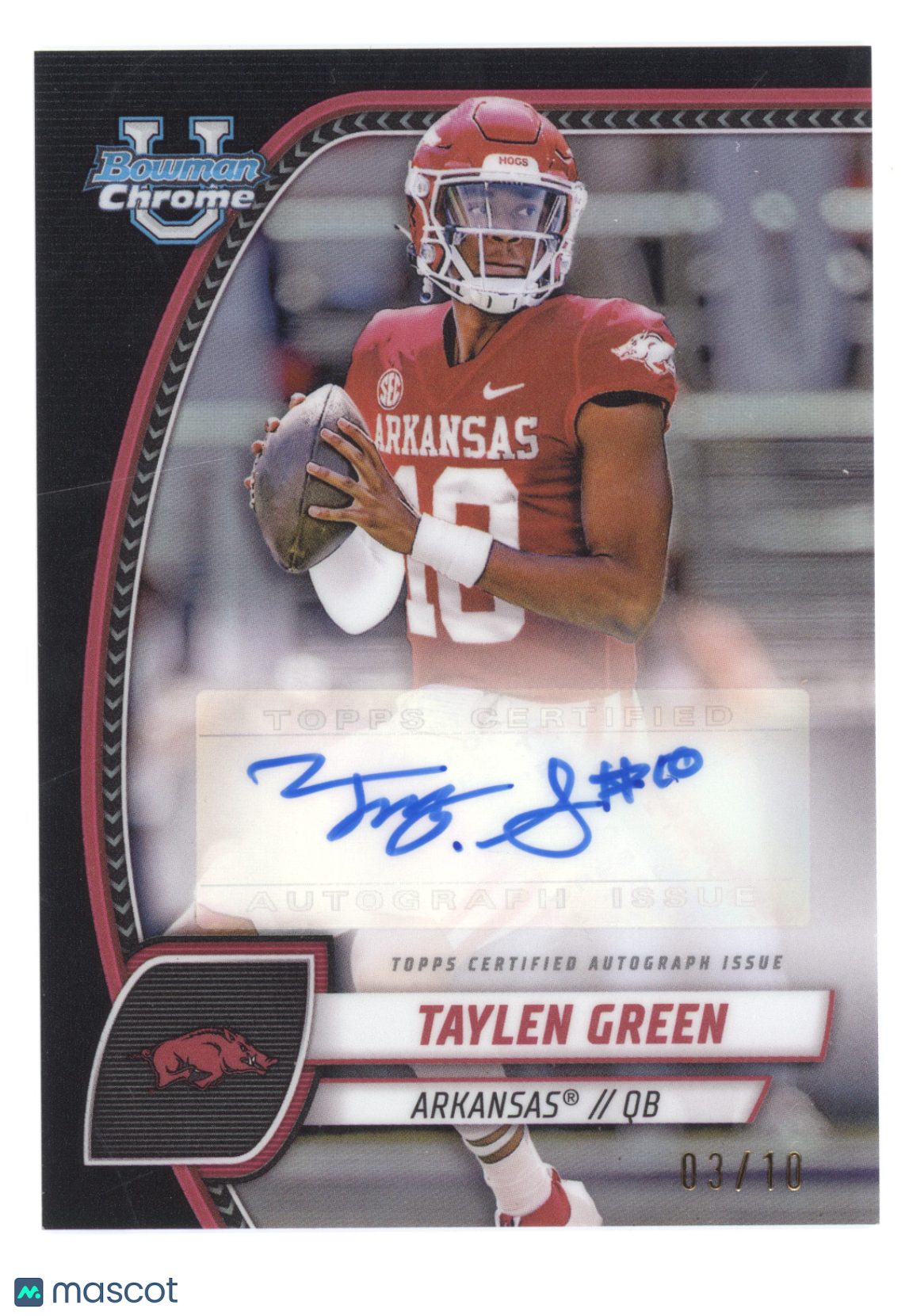 2024 Bowman Chrome U Prospect Auto Taylen Green #PA-TGR Black