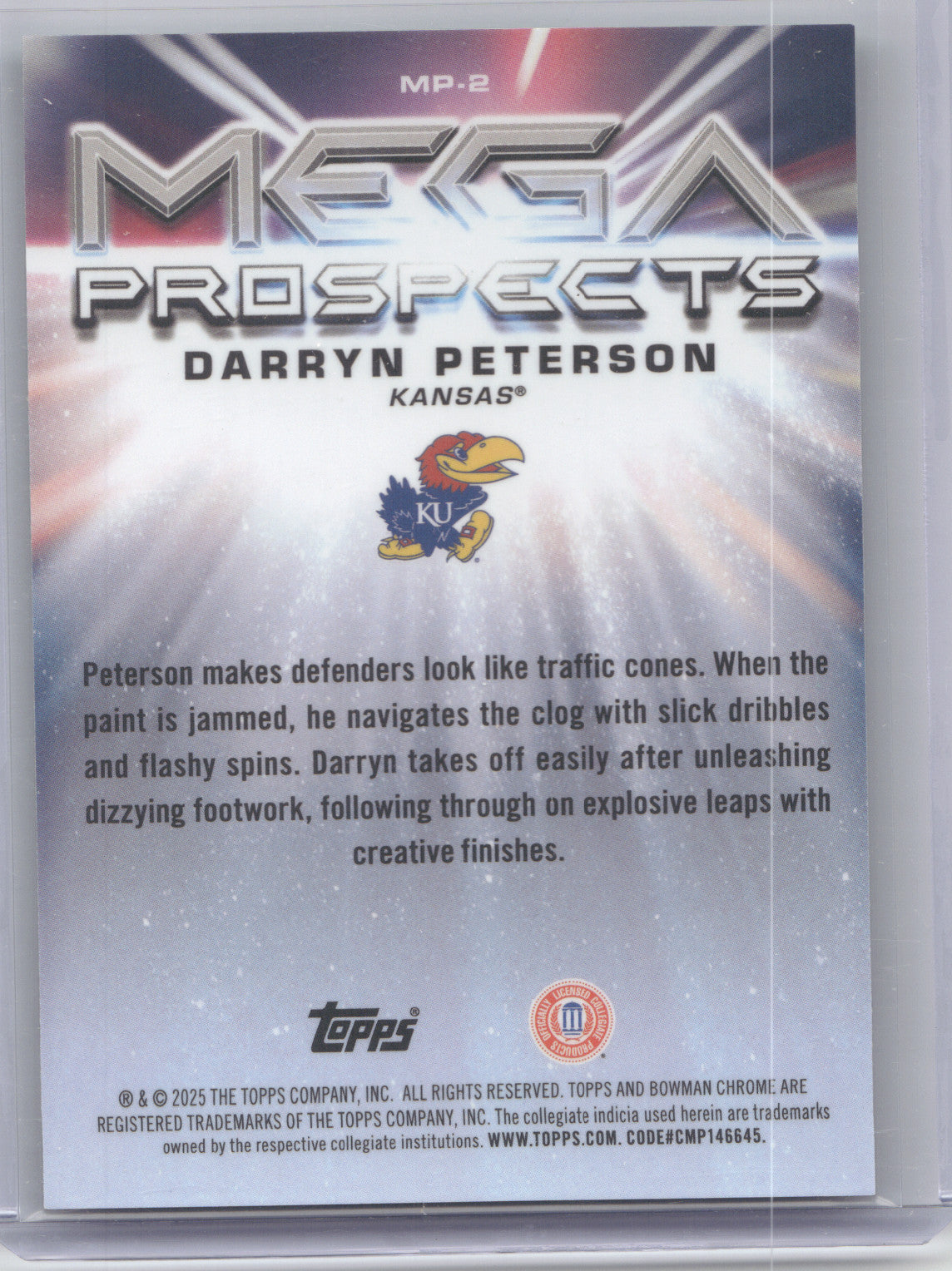 2025 Bowman Chrome U Mega Prospects Darryn Peterson #MP-2 Green Mojo 08/99