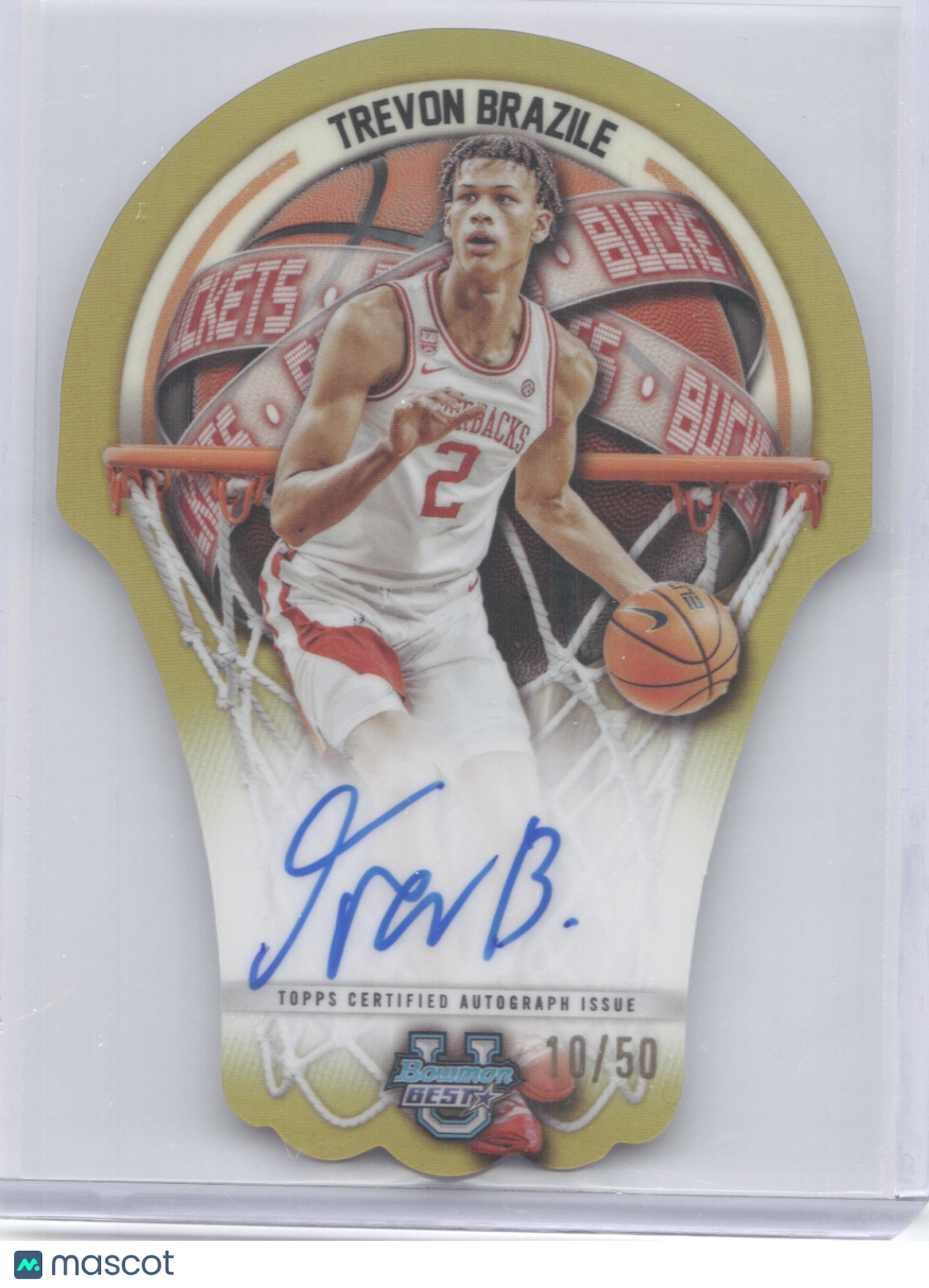 2024 Bowman University Best Buckets Trevon Brazile #BDA-TB Gold 10/50 Die-Cut