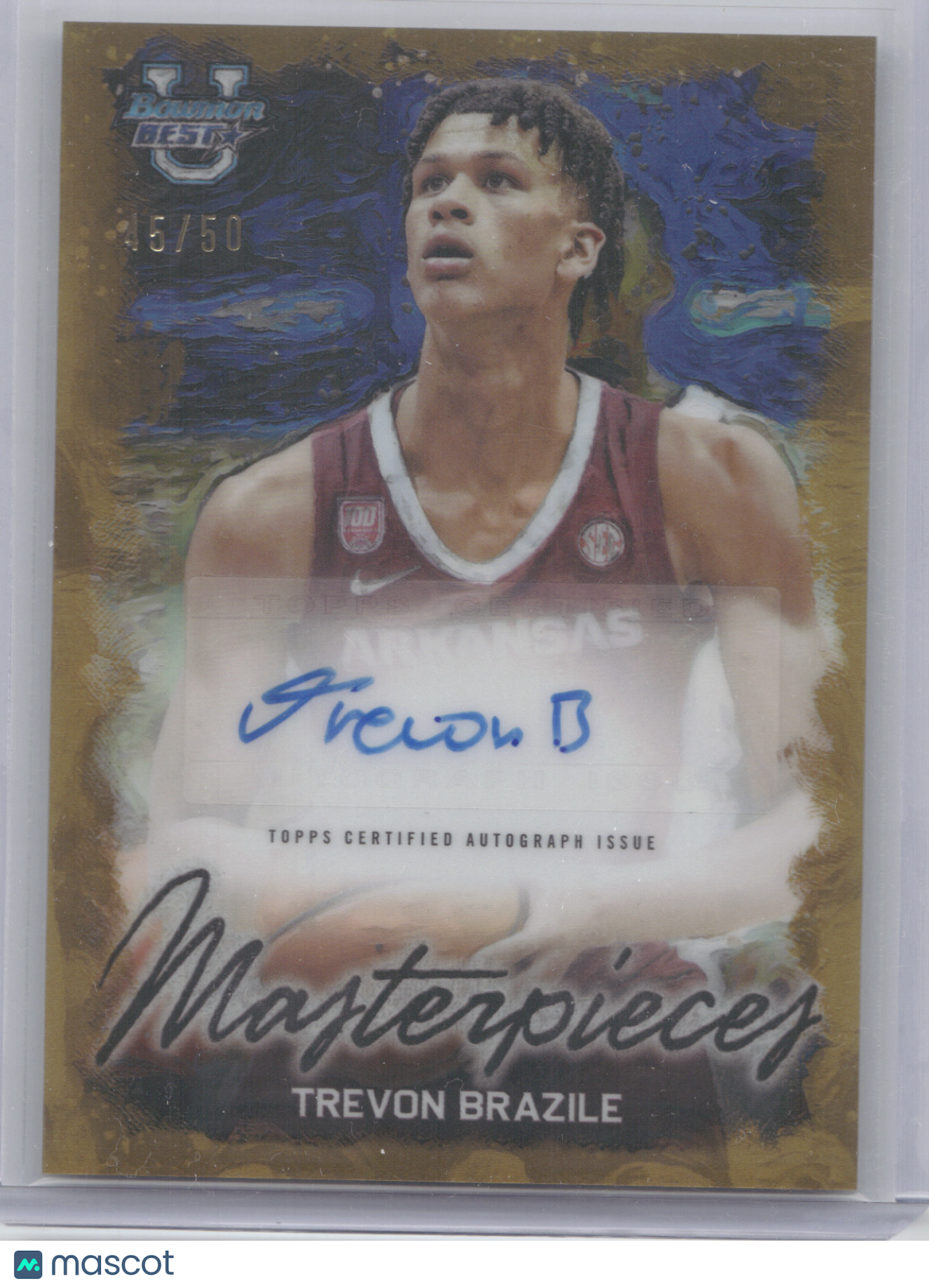 2024 Bowman University Best Masterpieces Trevon Brazile #BMA-TB Gold 45/50