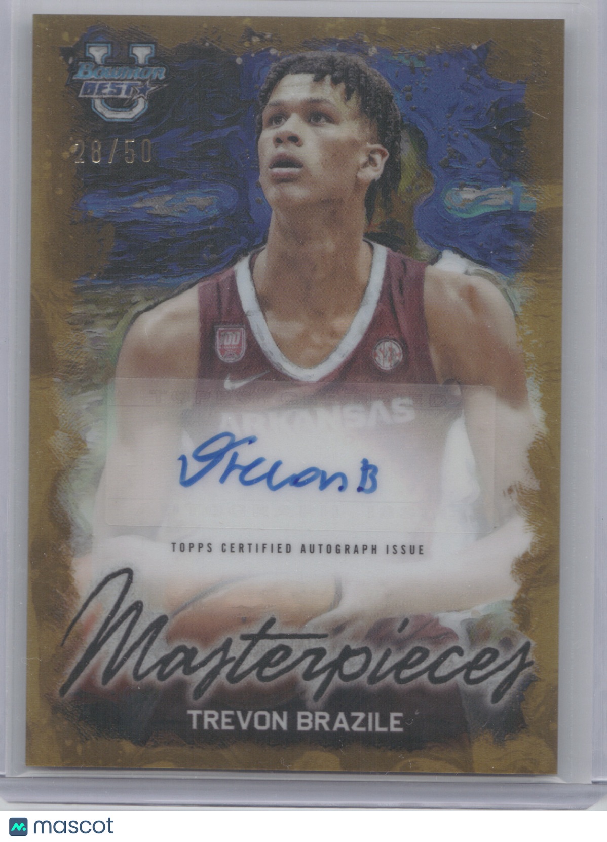 2024 Bowman University Best Masterpieces Trevon Brazile #BMA-TB Gold 28/50