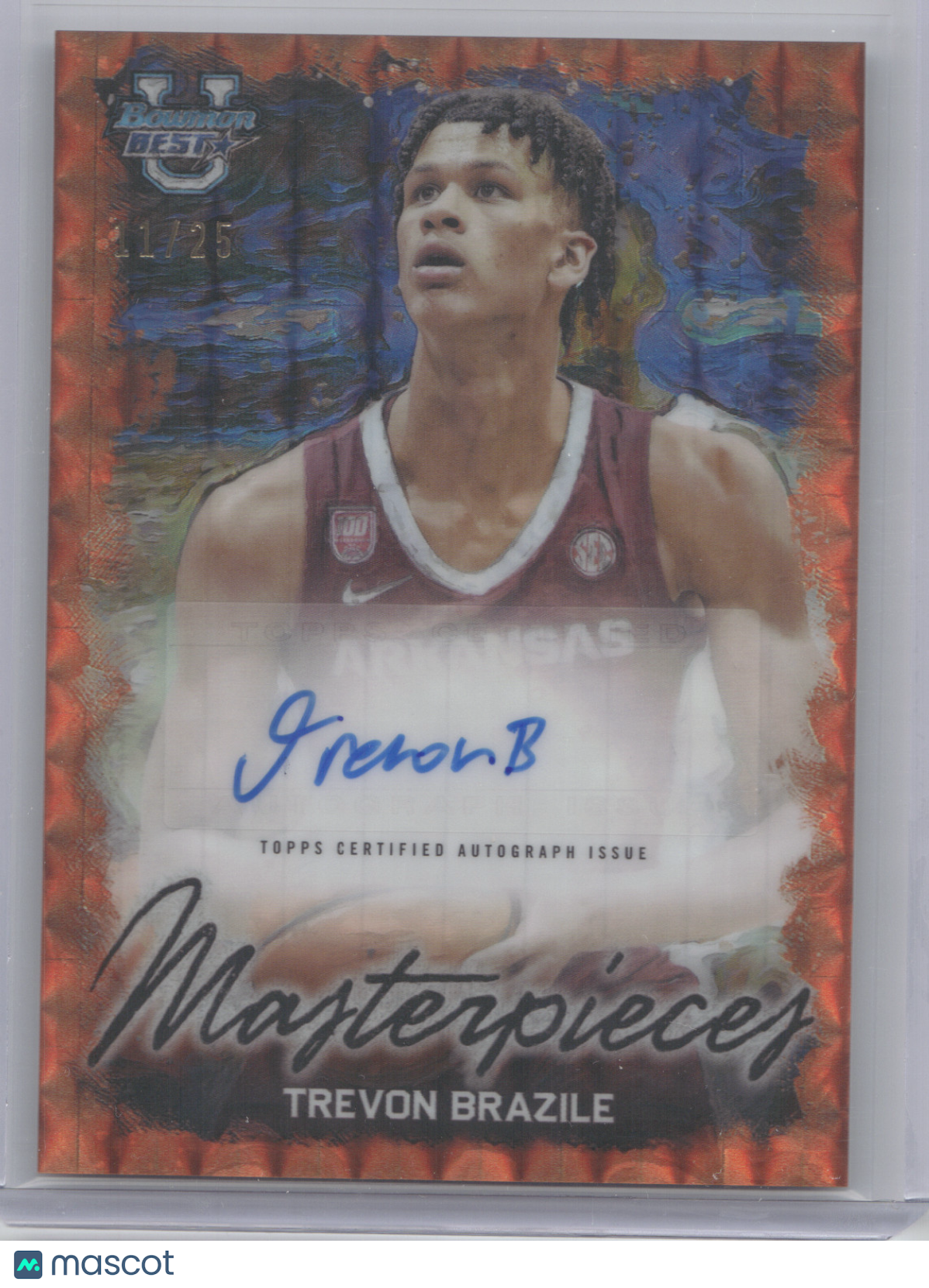 2024 Bowman U Best Masterpieces Trevon Brazile #BMA-TB Orange Geometric 11/25