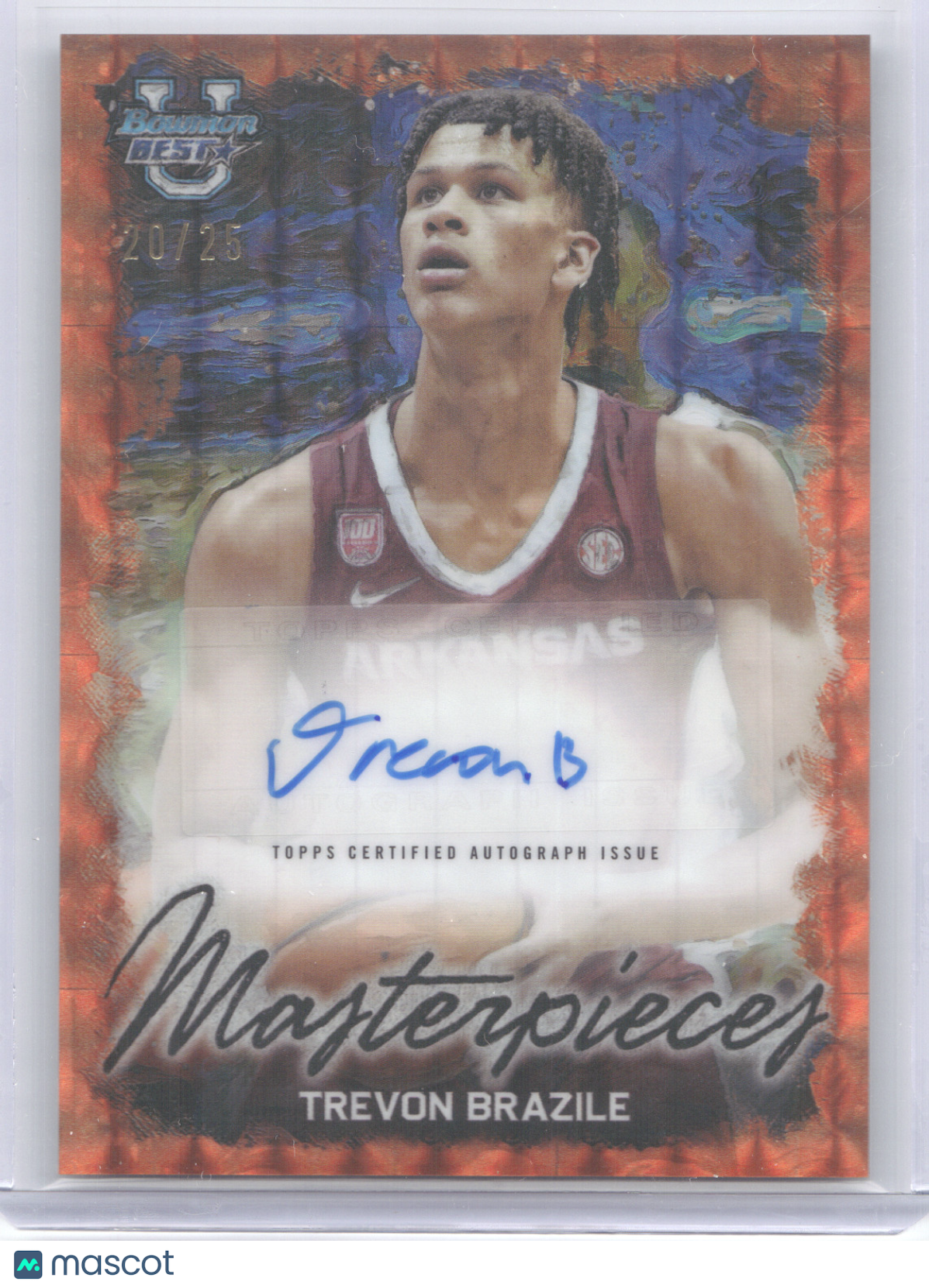 2024 Bowman U Best Masterpieces Trevon Brazile #BMA-TB Orange Geometric 20/25
