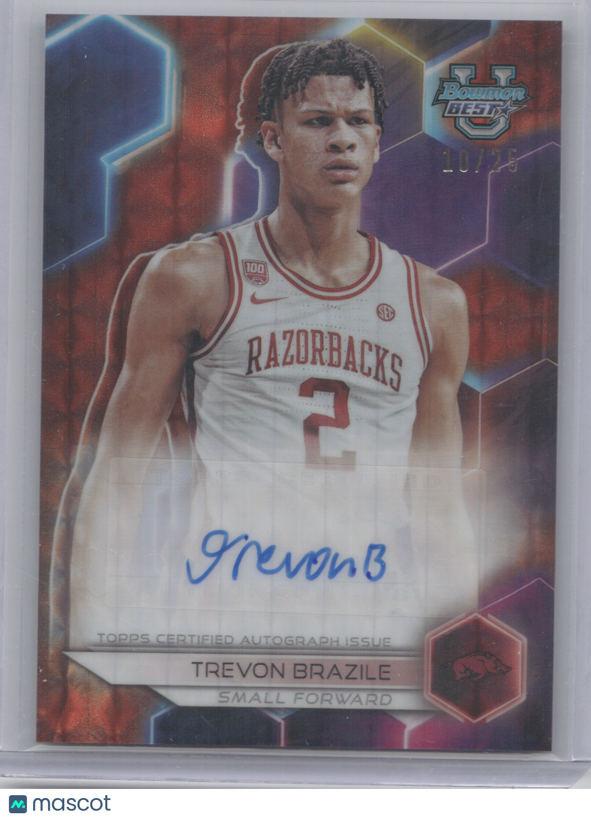 2024 Bowman University Best Basketball Trevon Brazile #TB Orange Geometric 10/25