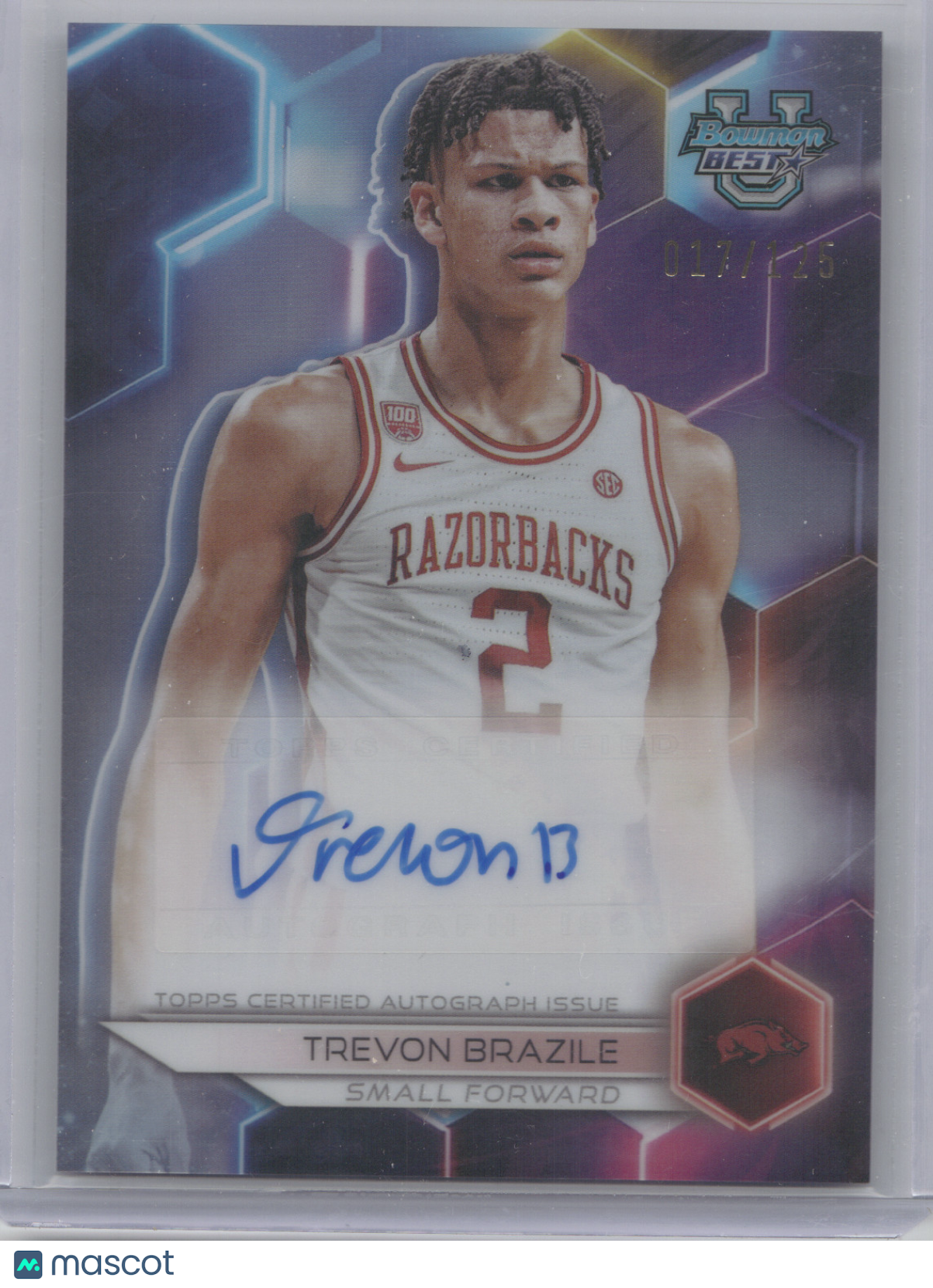2024 Bowman U Best of 2023 Autograph Trevon Brazile #B23-TB Purple 017/125
