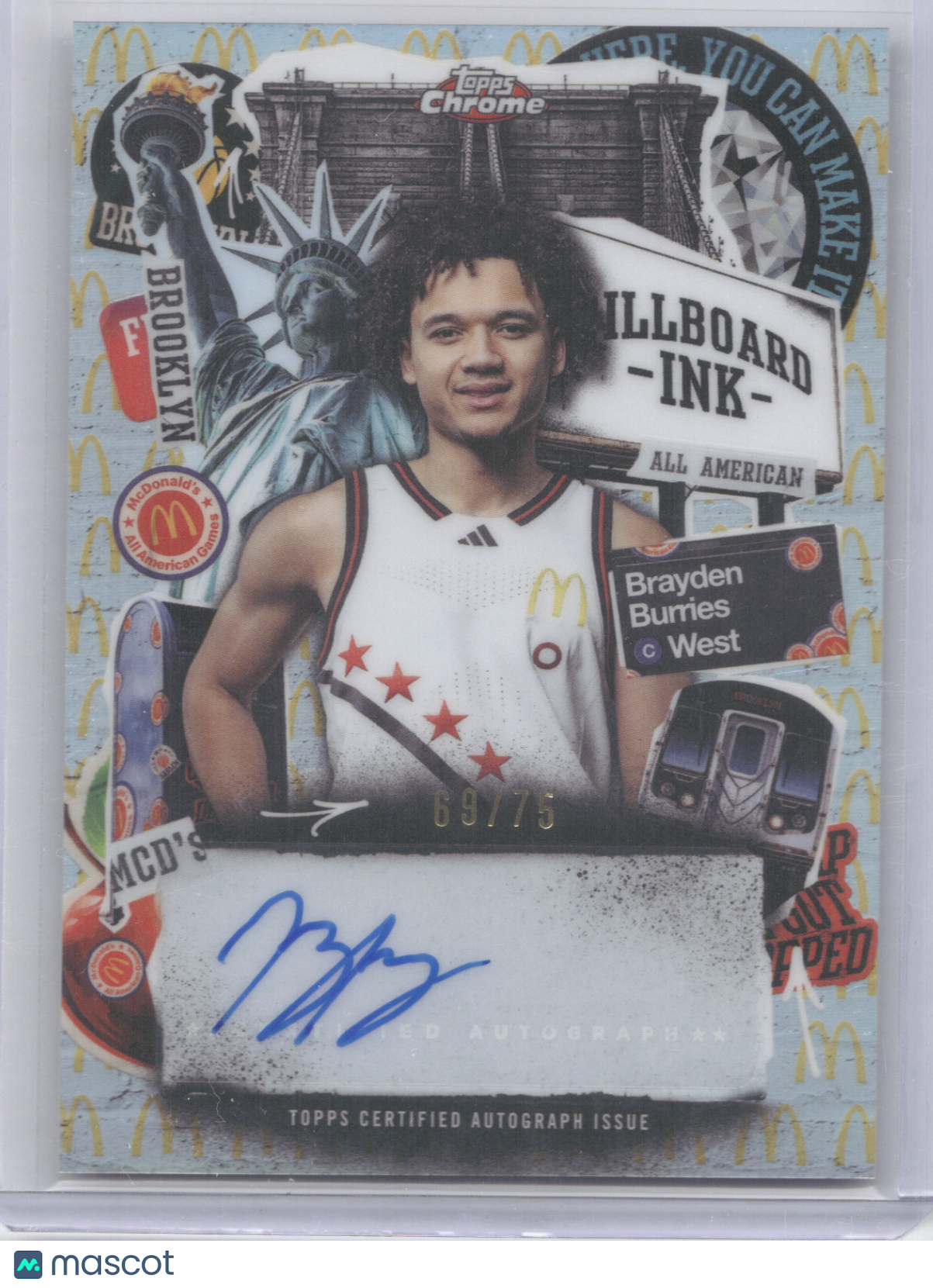 2025 Topps McDonald's All American Billboard Ink Brayden Burries #BB Logo 69/75
