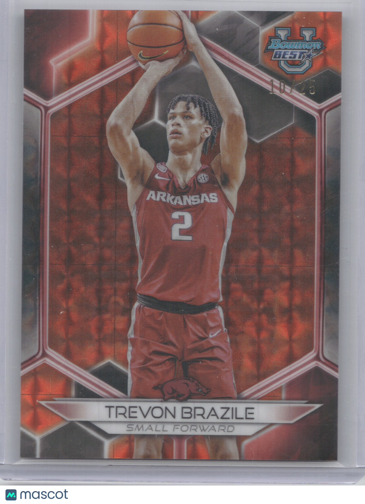 2023 Bowman University Best Trevon Brazile #5 Orange Geometric 10/25